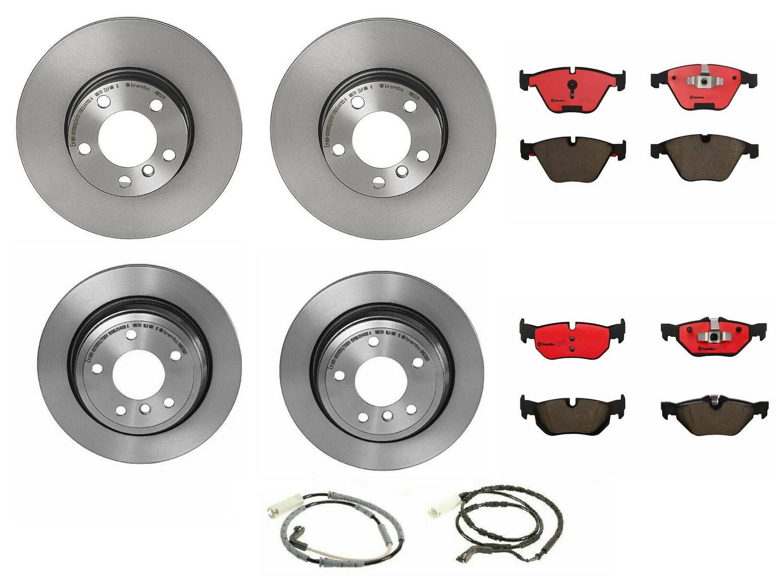 BMW Disc Brake Pad and Rotor Kit – Front and Rear (312mm/300mm) (Ceramic) 34116797345