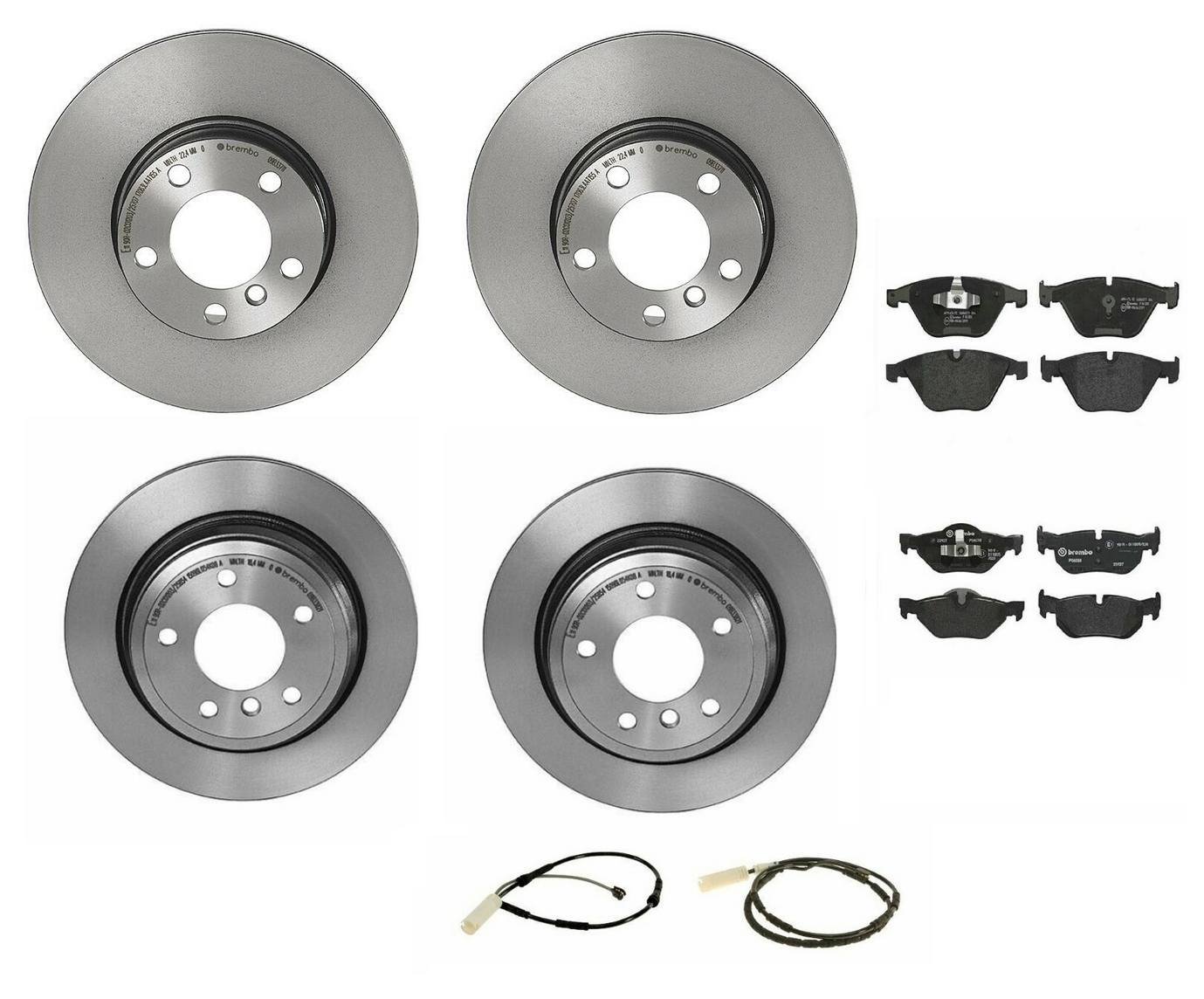 BMW Disc Brake Pad and Rotor Kit – Front and Rear (312mm/300mm) (Low-Met) 34116797345