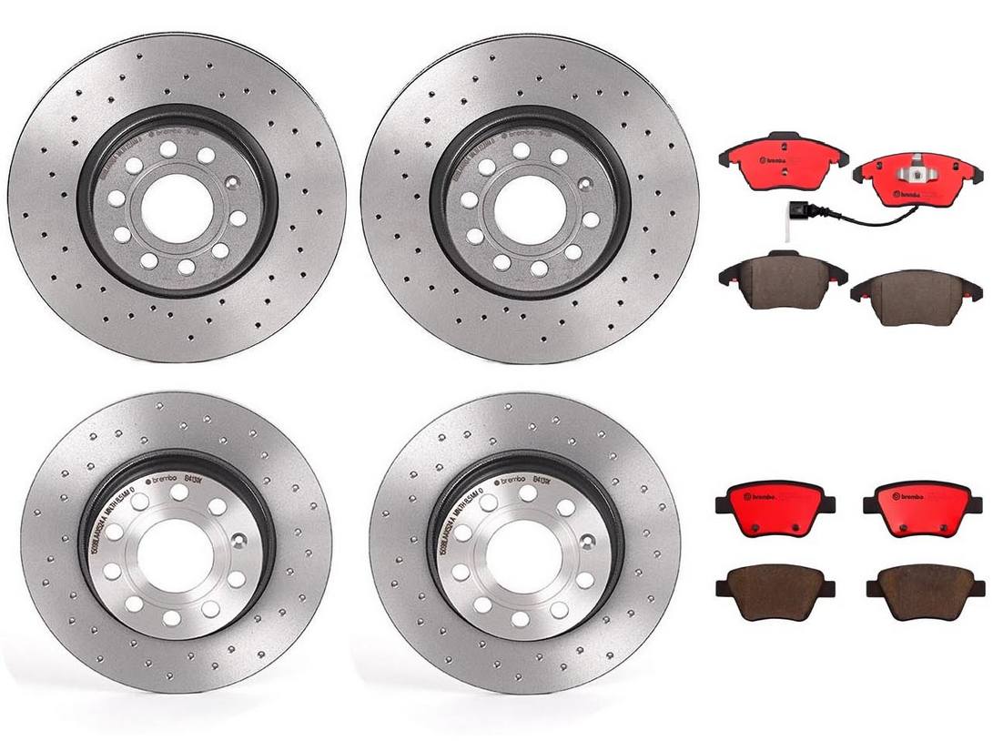 Volkswagen Disc Brake Pad and Rotor Kit – Front and Rear (312mm/272mm) (Xtra) (Ceramic) 5Q0615301F