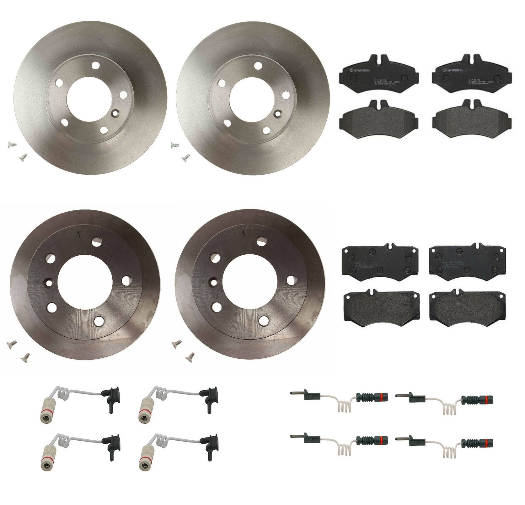 Mercedes-Benz Disc Brake Pad and Rotor Kit – Front and Rear (315mm/272mm) (Low-Met) 463 421 03 12