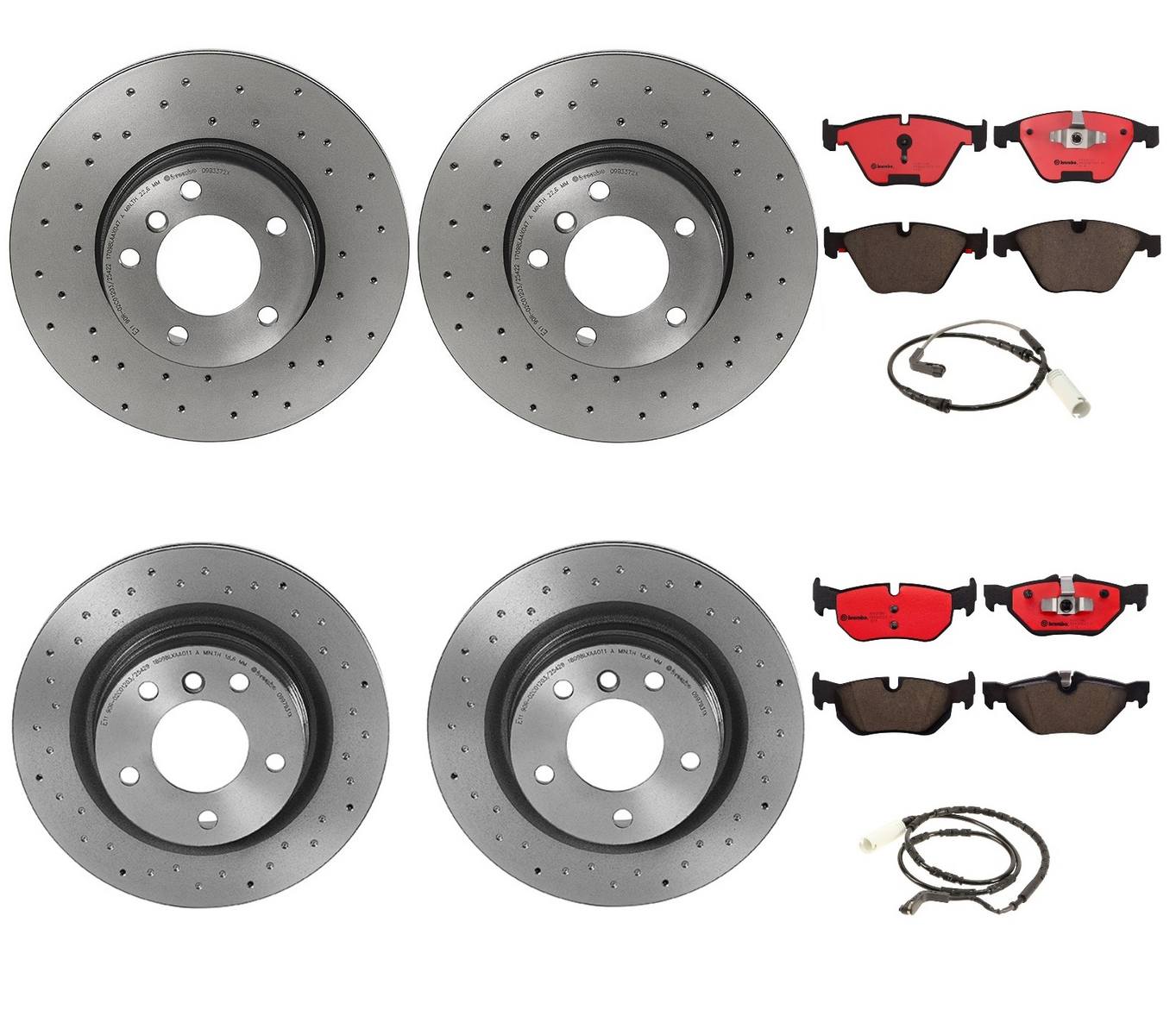 BMW Disc Brake Pad and Rotor Kit – Front and Rear (312mm/300mm) (Xtra) (Ceramic) 34116855692