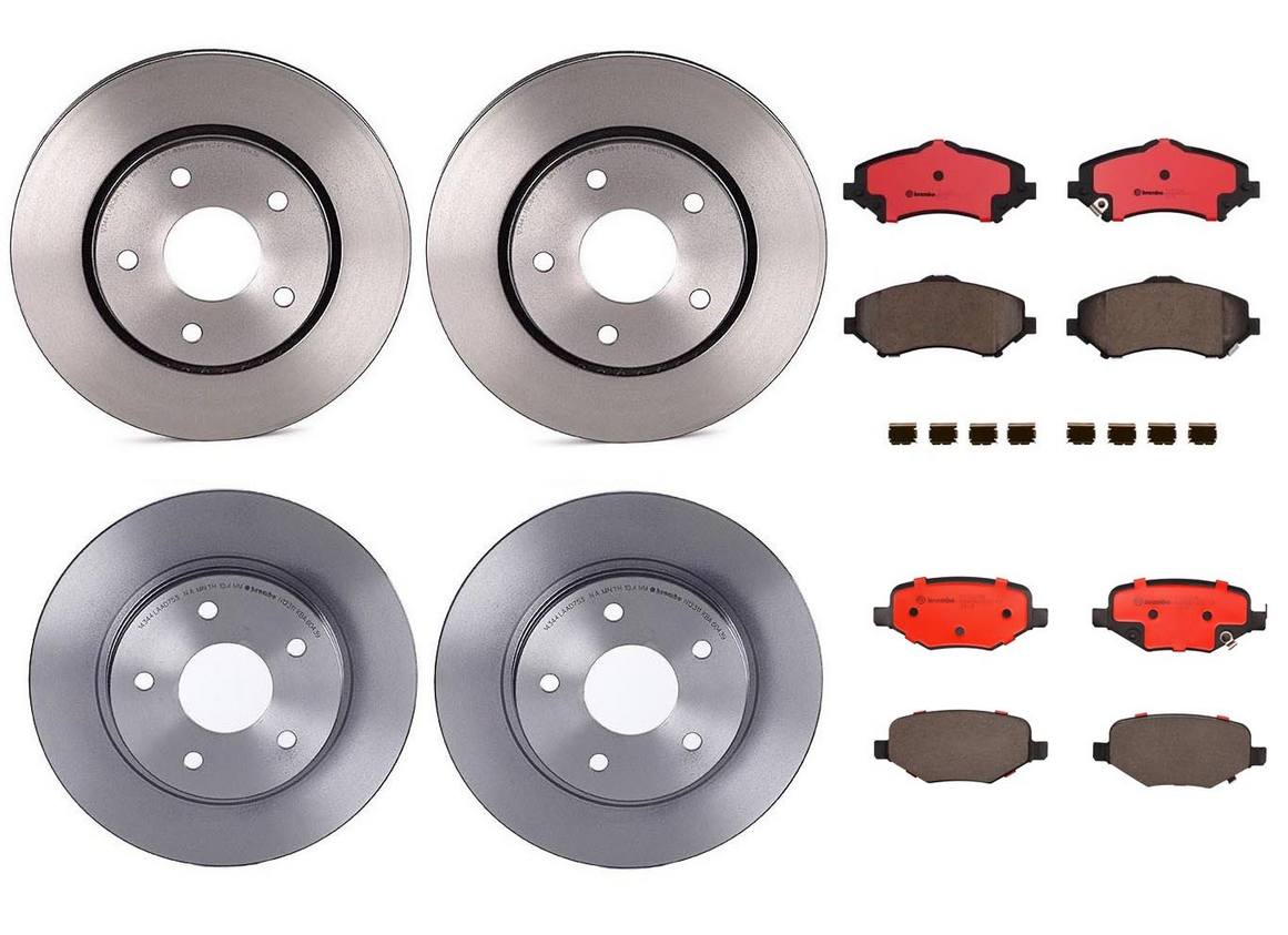 Volkswagen Disc Brake Pad and Rotor Kit – Front and Rear (302mm/305) (Ceramic) K04721995AB