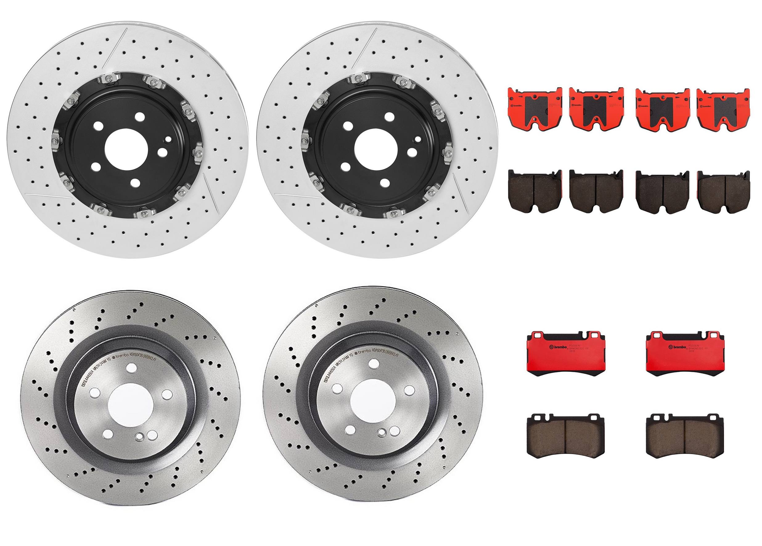 Mercedes-Benz Disc Brake Pad and Rotor Kit – Front and Rear (380mm/330mm) (Ceramic) 2304210912