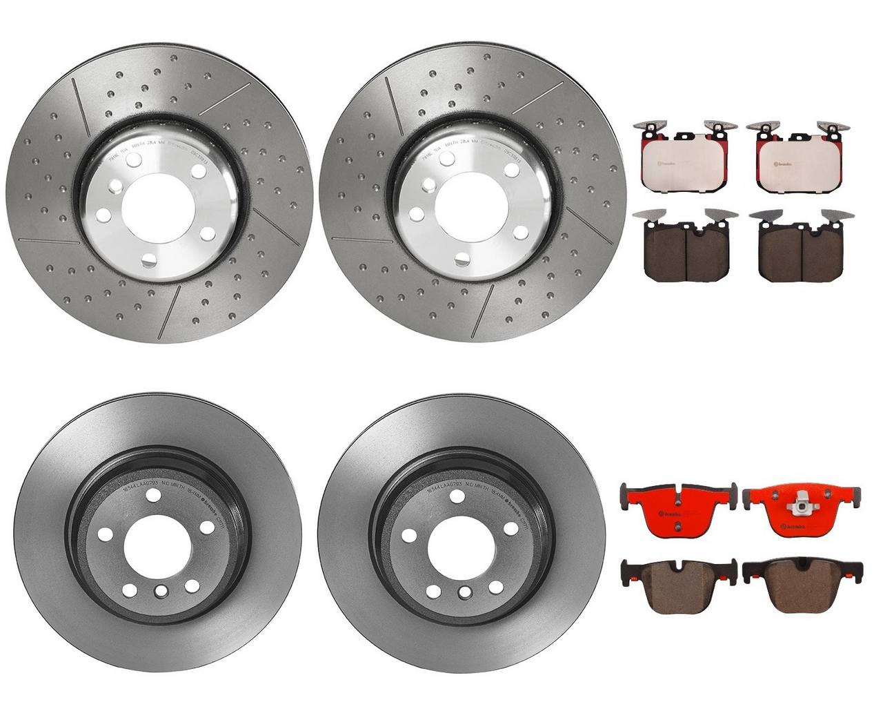 BMW Disc Brake Pad and Rotor Kit – Front and Rear (340mm/330mm) (Ceramic) 34106797602