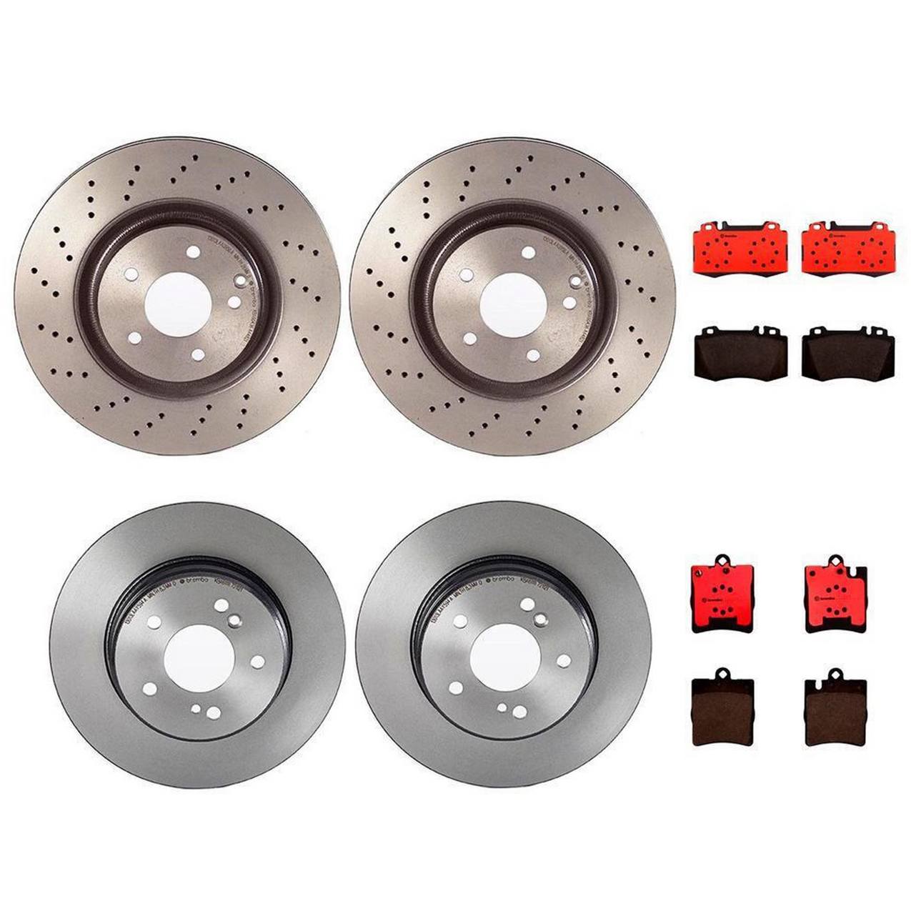 Mercedes-Benz Disc Brake Pad and Rotor Kit – Front and Rear (330mm/290mm) (Ceramic) 2034211312