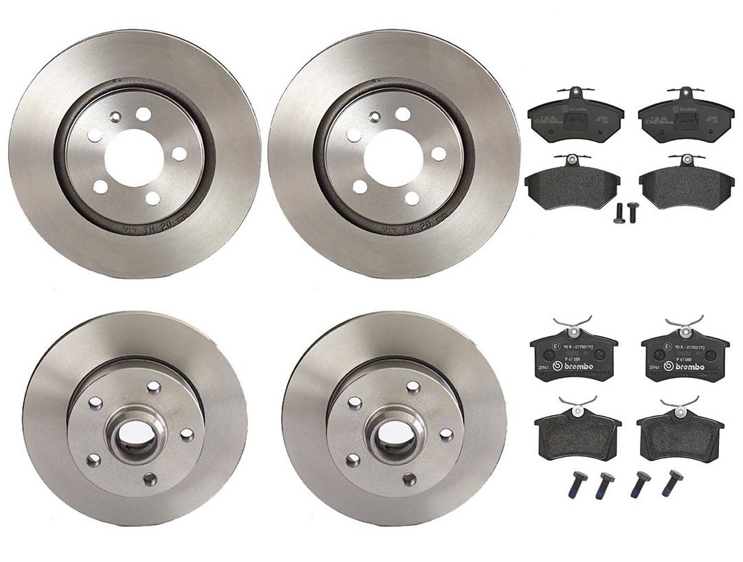 Volkswagen Disc Brake Pad and Rotor Kit – Front and Rear (280mm/226mm) (Low-Met) 1HO615301