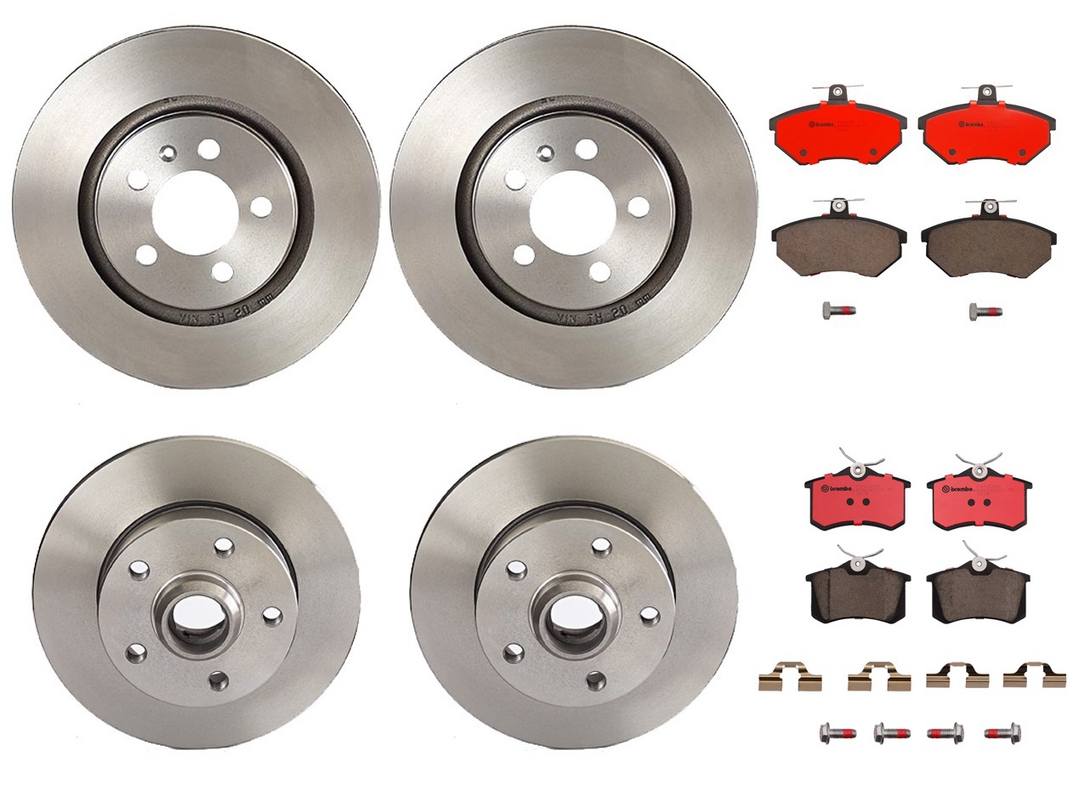 Volkswagen Disc Brake Pad and Rotor Kit – Front and Rear (280mm/226mm) (Ceramic) 1HO615301