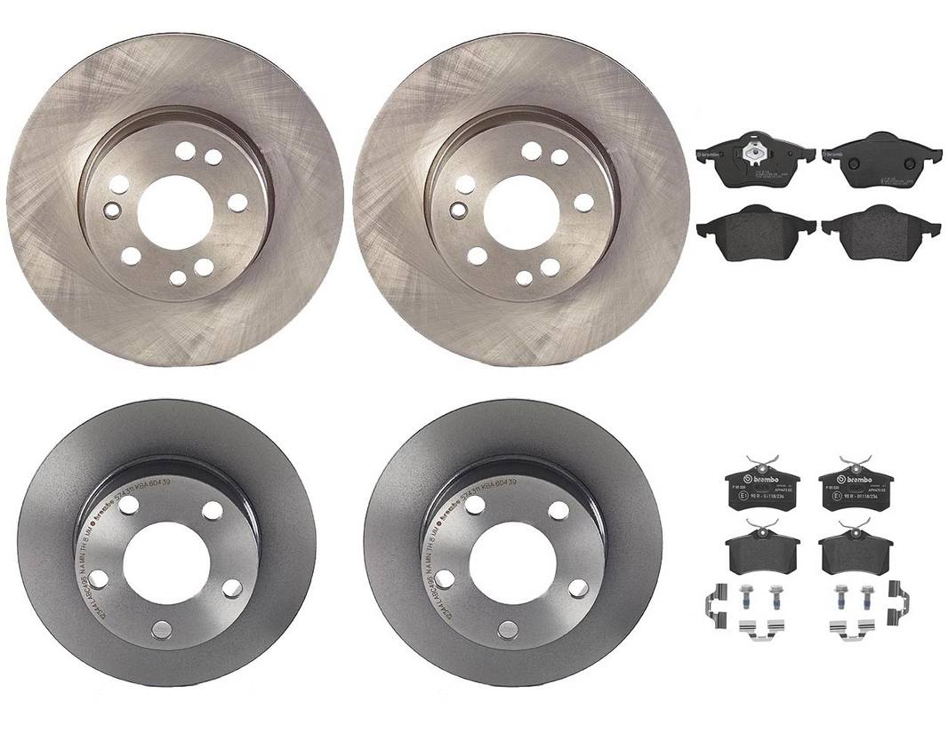 Volkswagen Disc Brake Pad and Rotor Kit – Front and Rear (282mm/245mm) (Low-Met) 8E0615301C