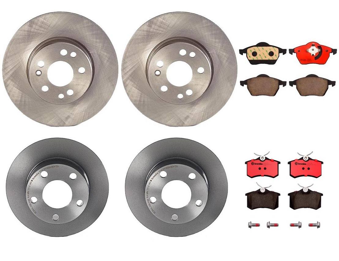 Volkswagen Disc Brake Pad and Rotor Kit – Front and Rear (282mm/245mm) (Ceramic) 8E0615301C