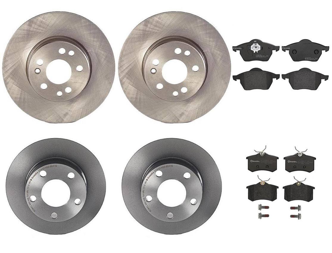 Volkswagen Disc Brake Pad and Rotor Kit – Front and Rear (282mm/245mm) (Low-Met) 8E0615301C