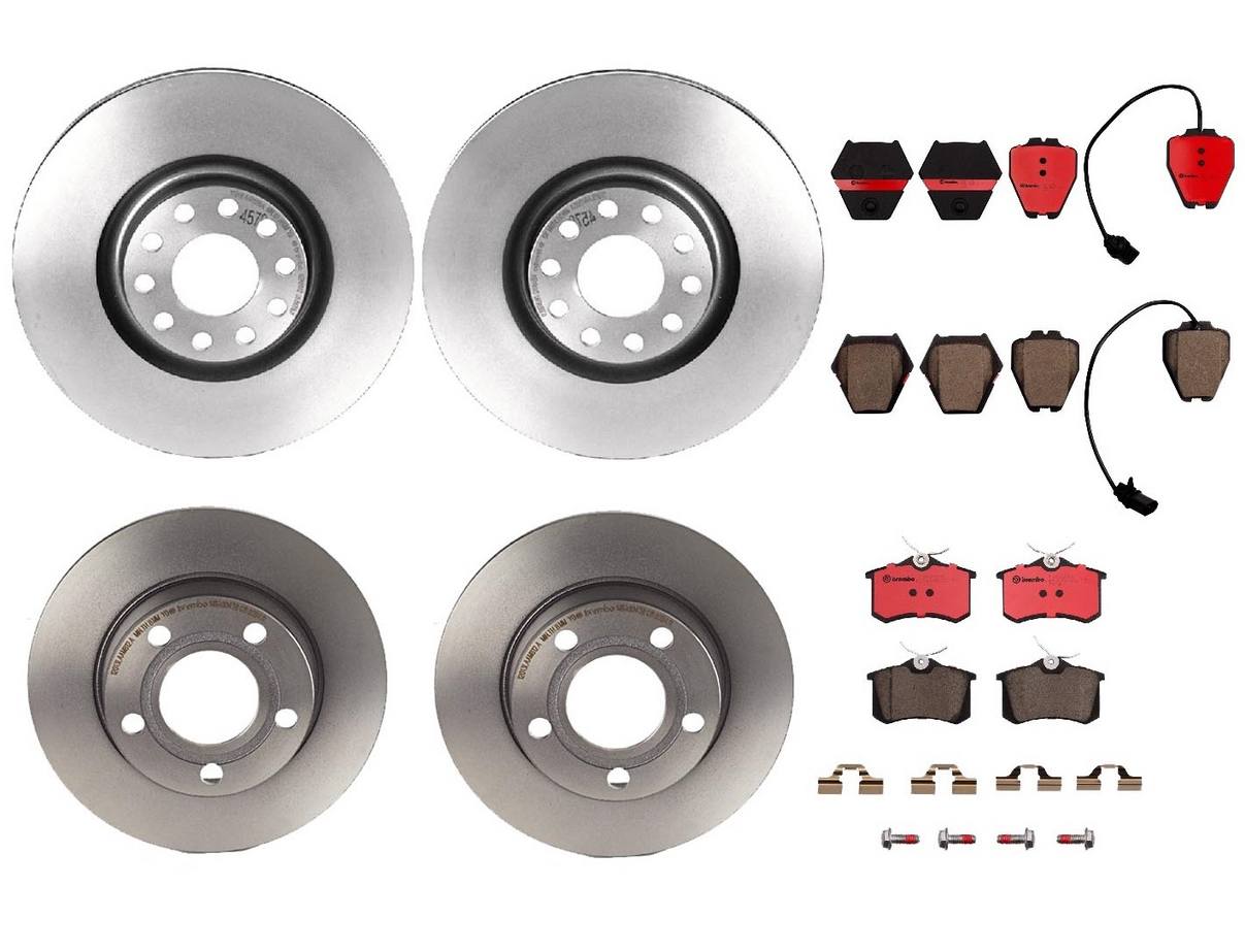 Audi Disc Brake Pad and Rotor Kit – Front and Rear (321mm/255mm) (Ceramic) 8E0615301AD