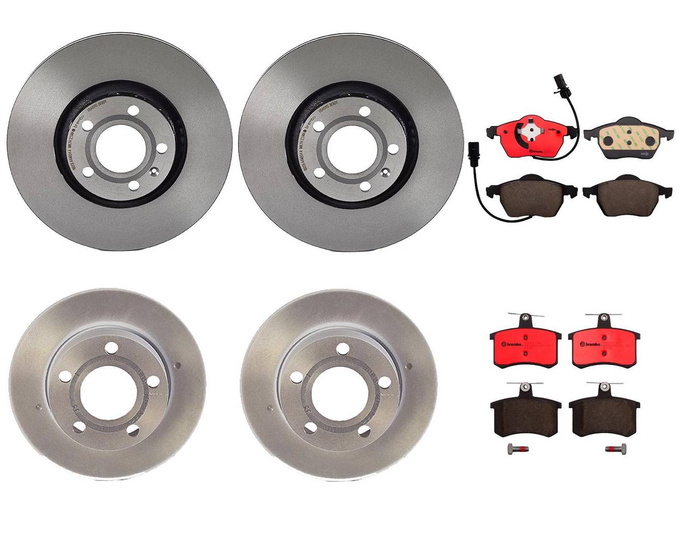 Audi Disc Brake Pad and Rotor Kit – Front and Rear (312mm/245mm) (Ceramic) 8E0615301R