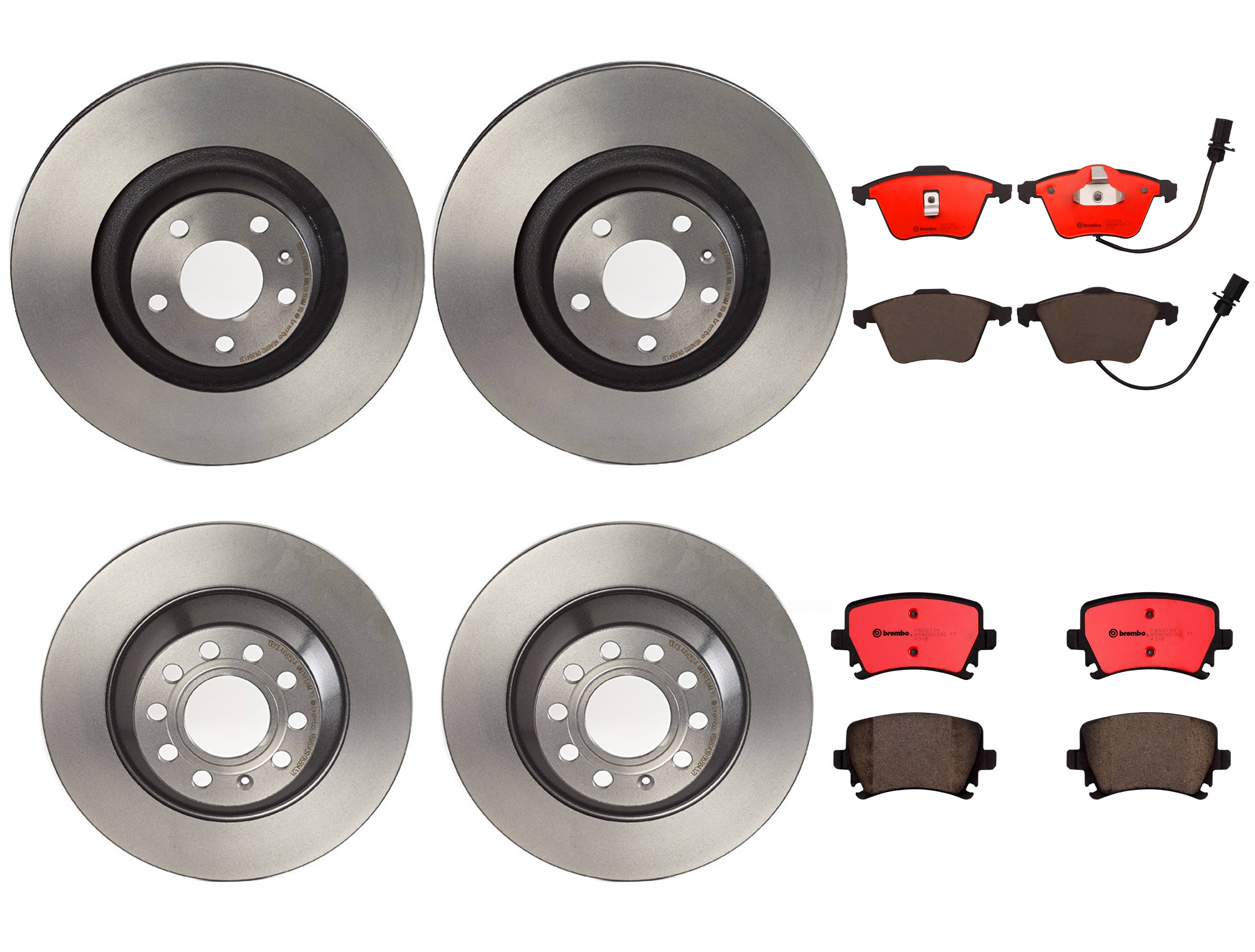 Audi Disc Brake Pad and Rotor Kit – Front and Rear (347mm/302mm) (Ceramic) 4F0615301G