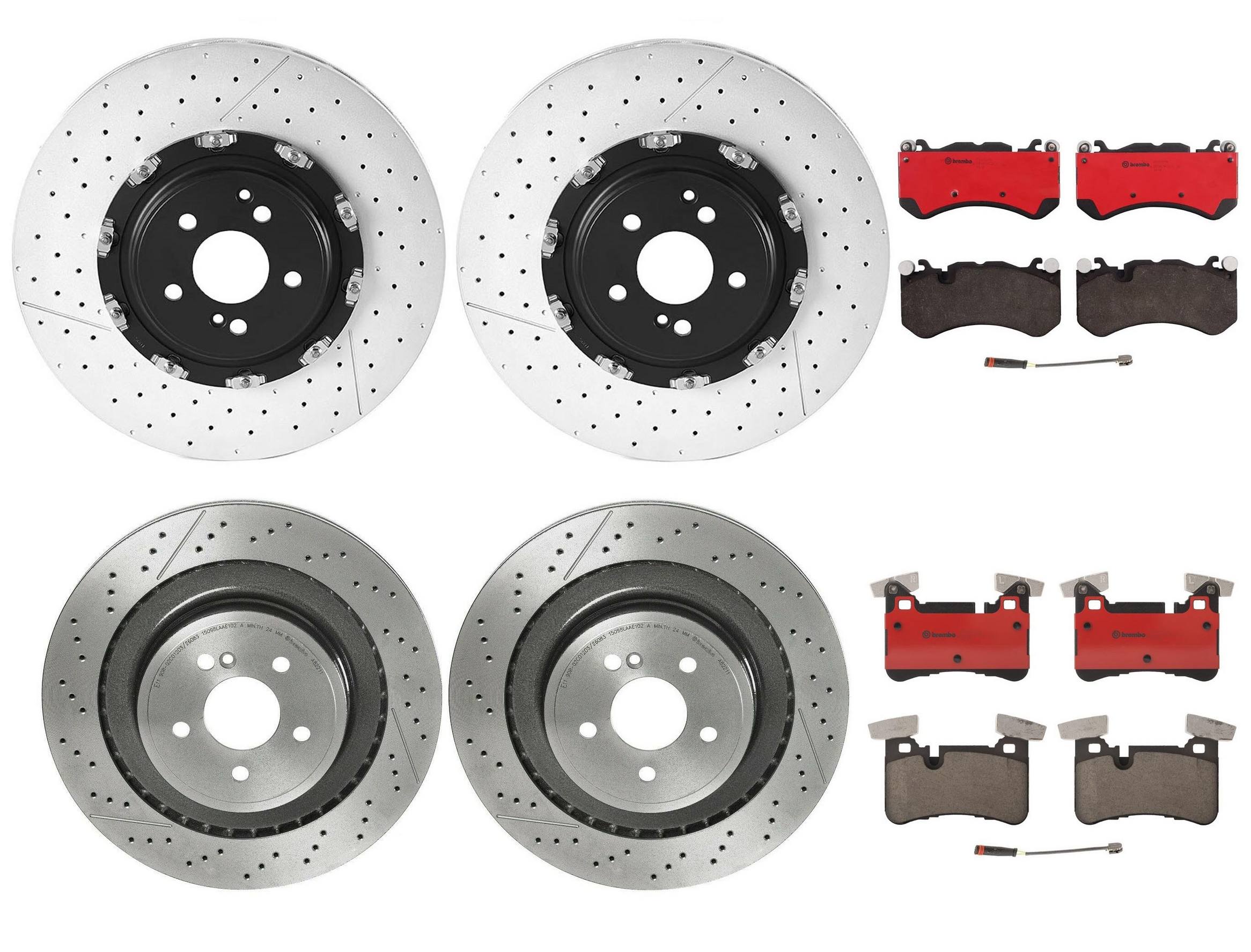 Mercedes-Benz Disc Brake Pad and Rotor Kit – Front and Rear (390mm/360mm) (Ceramic) 2304211212