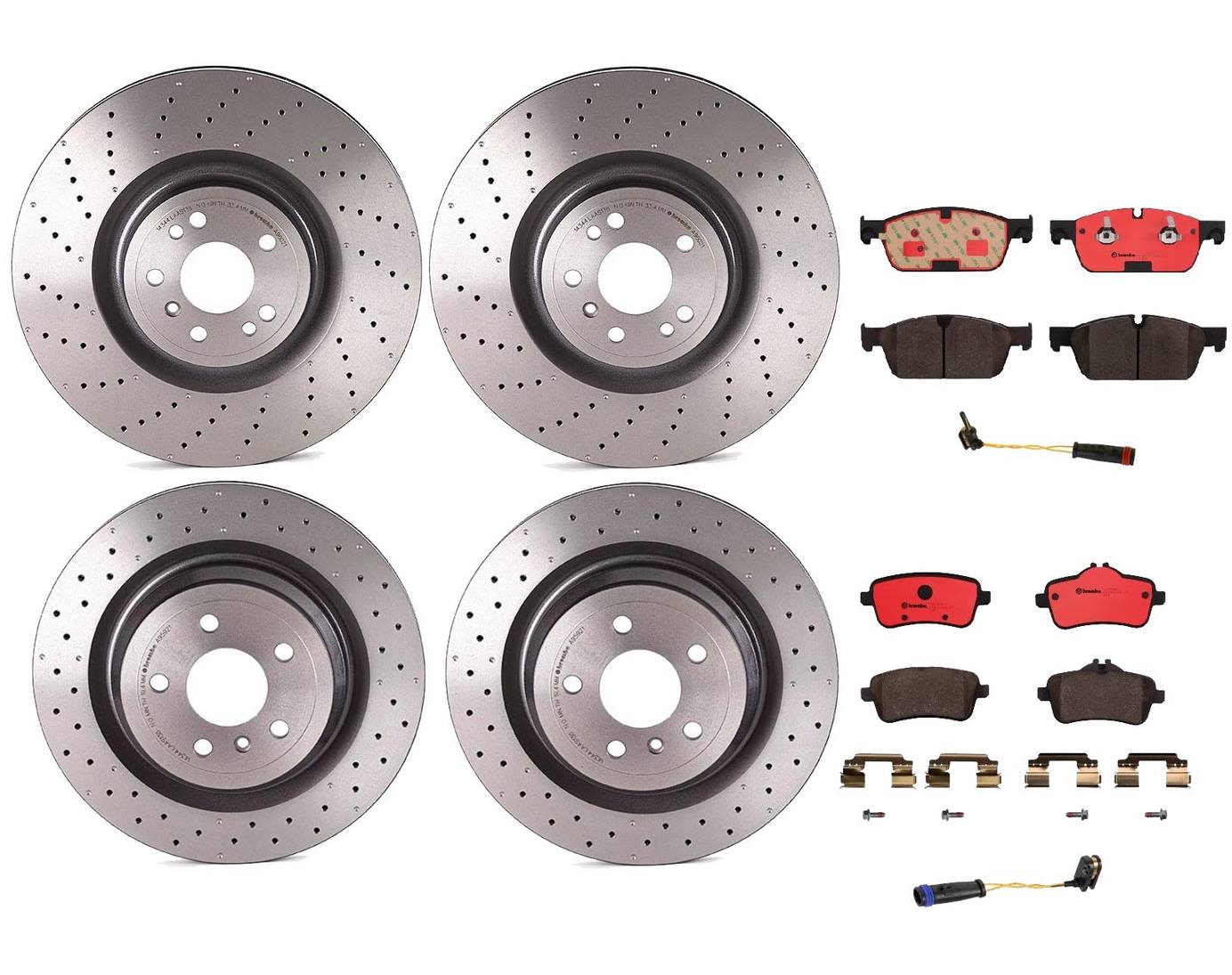 Mercedes-Benz Disc Brake Pad and Rotor Kit – Front and Rear (375mm/330mm) (Ceramic) 1664211600