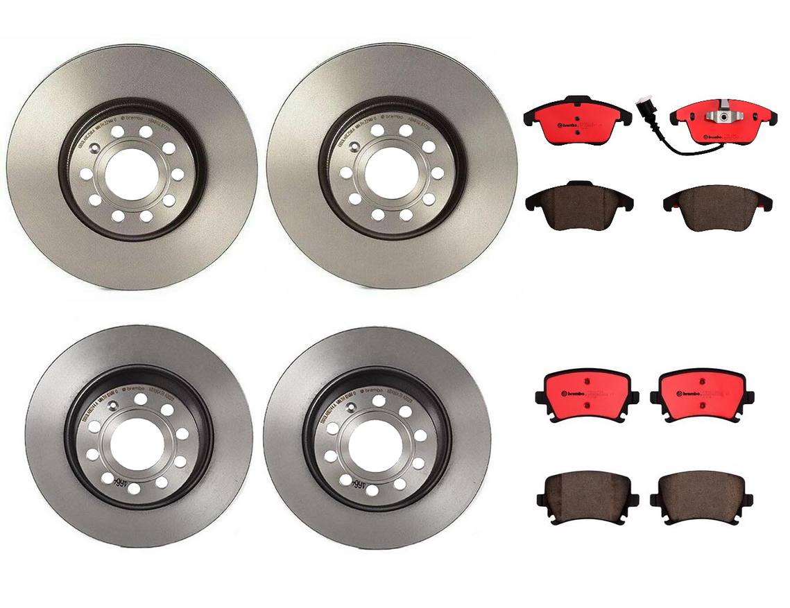 Volkswagen Disc Brake Pad and Rotor Kit – Front and Rear (312mm/282mm) (Ceramic) 5Q0615301F