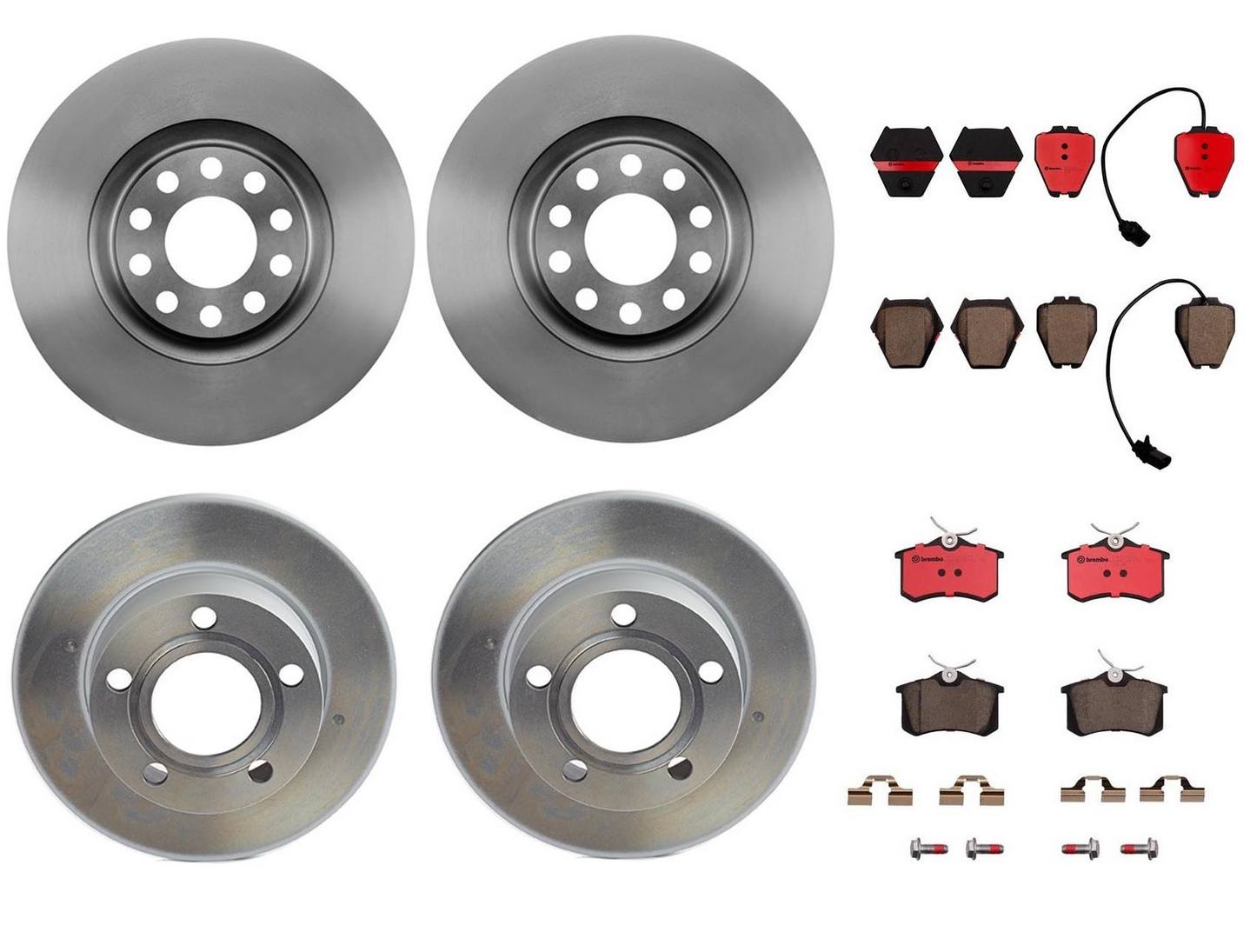 Audi Disc Brake Pad and Rotor Kit – Front and Rear (321mm/245mm) (Ceramic) 4B3615301