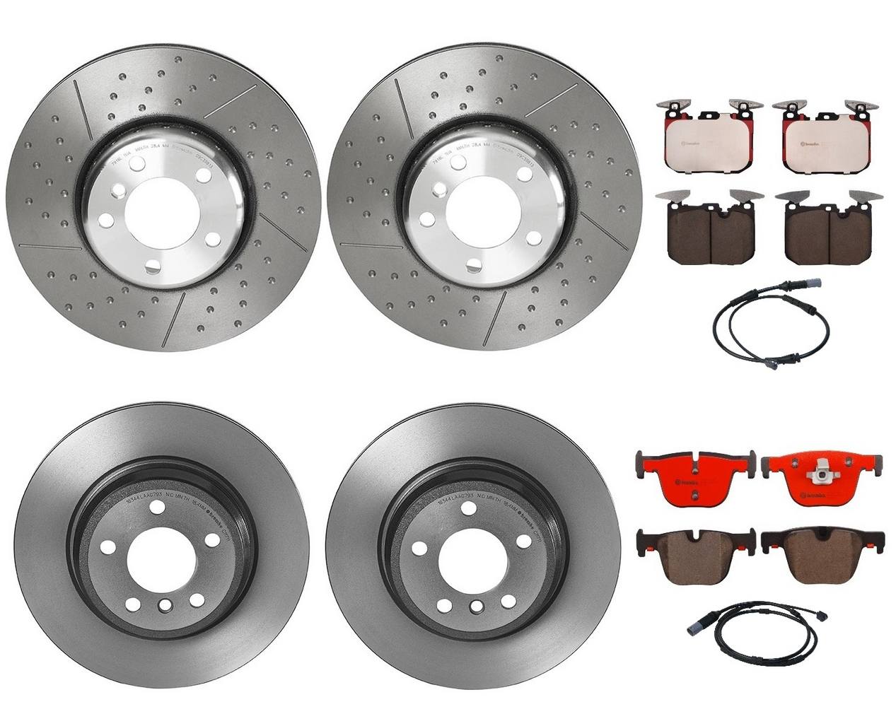 BMW Disc Brake Pad and Rotor Kit – Front and Rear (340mm/330mm) (Ceramic) 34106797602