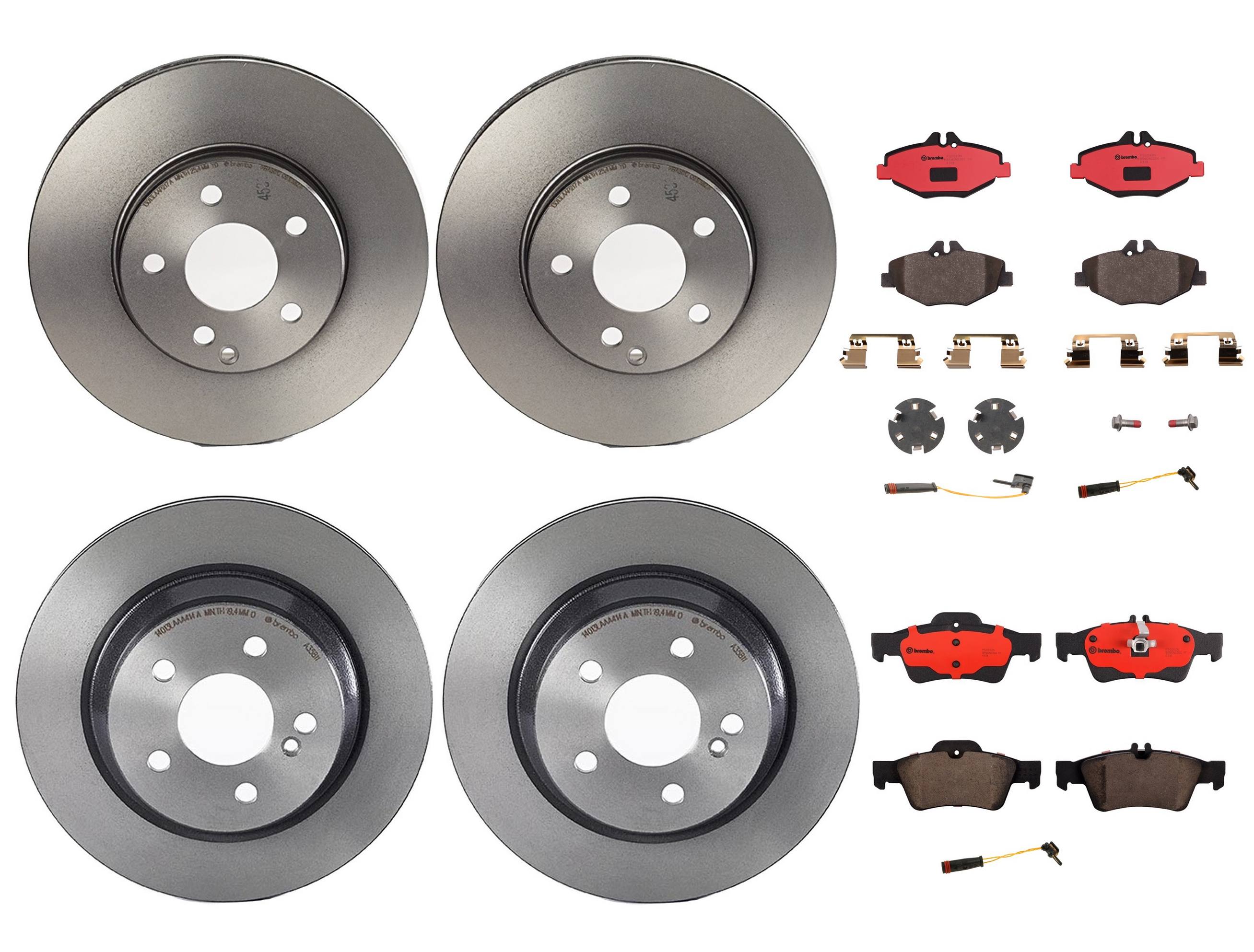 Mercedes-Benz Disc Brake Pad and Rotor Kit – Front and Rear (295mm/300mm) (Ceramic) 211 421 08 12