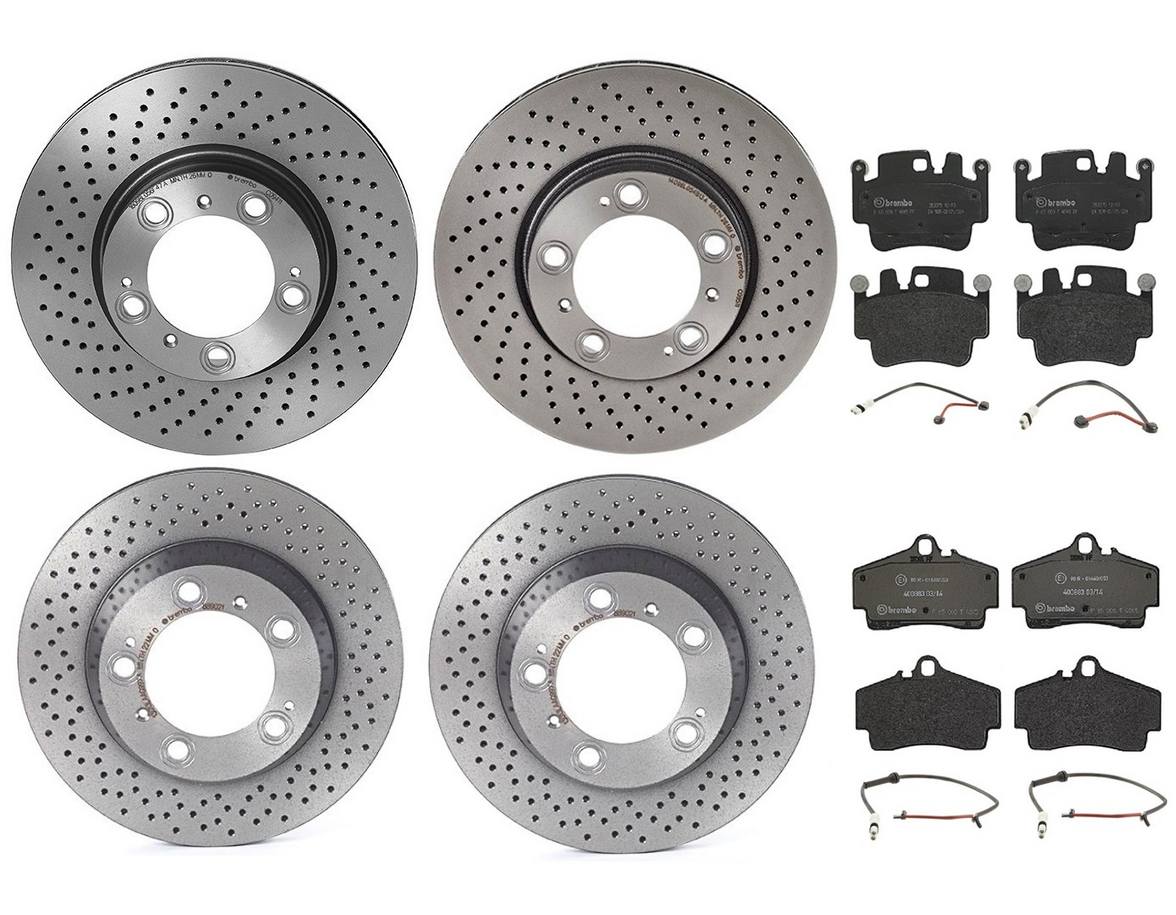 Porsche Disc Brake Pad and Rotor Kit – Front and Rear (318mm/299mm) (Low-Met) 99635140602