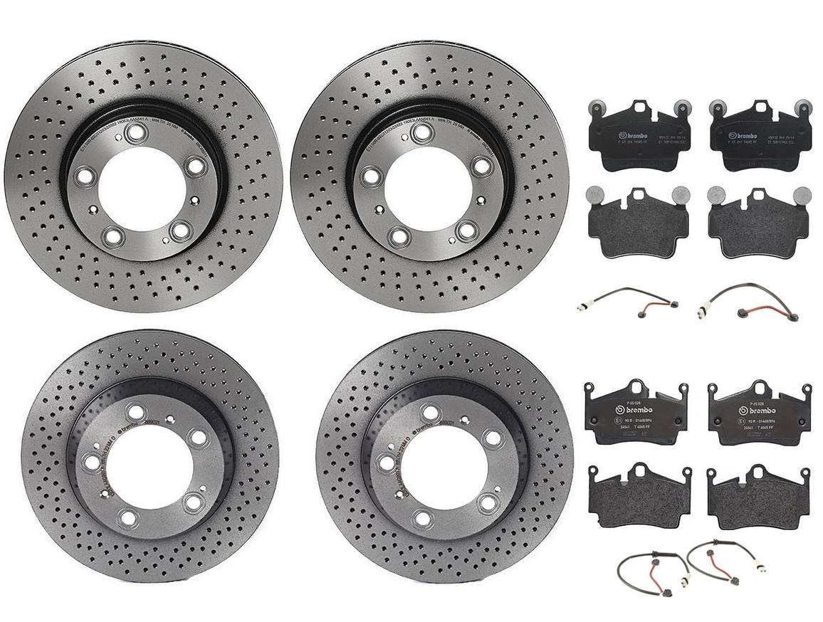 Porsche Disc Brake Pad and Rotor Kit – Front and Rear (318mm/299mm) (Low-Met) 99635140602