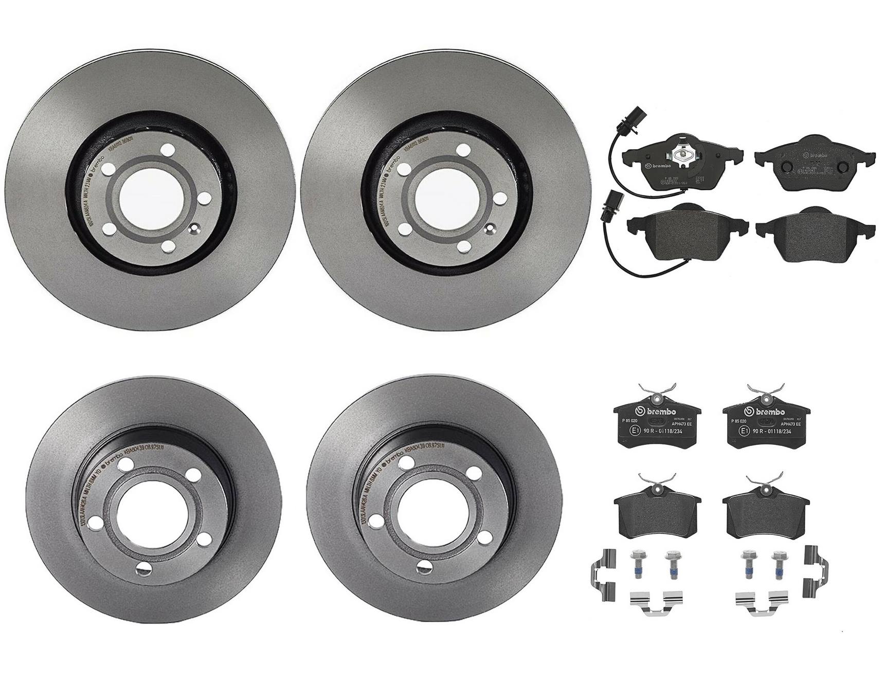 Brembo Brake Pads and Rotors Kit – Front and Rear (312mm/255mm) (Low-Met)