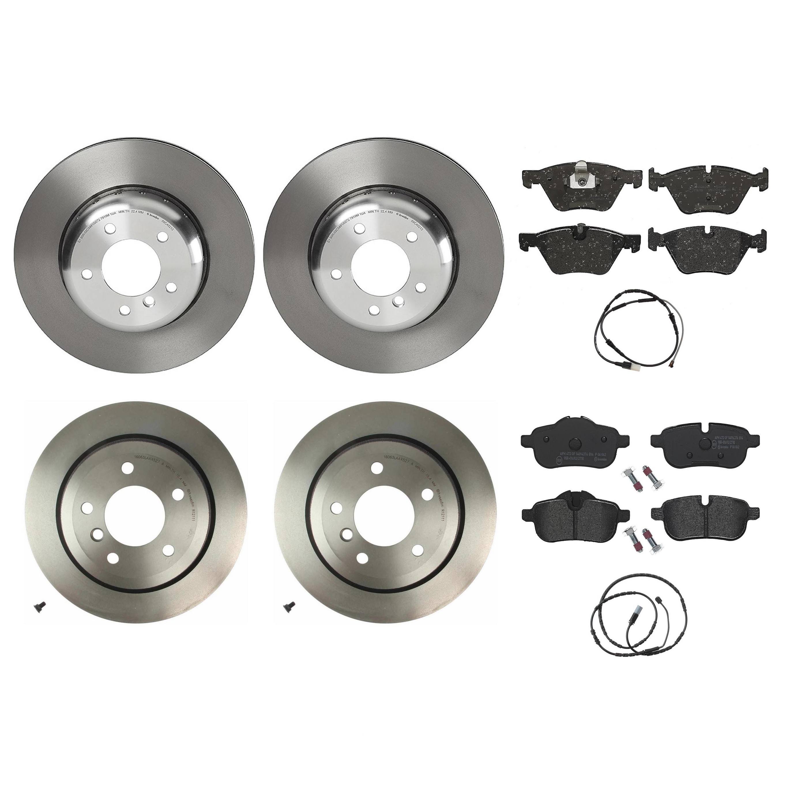 BMW Brembo Brake Kit – Pads &  Rotors Front and Rear (330mm/300mm) (Low-Met) 34356792566 – Brembo 4195074KIT