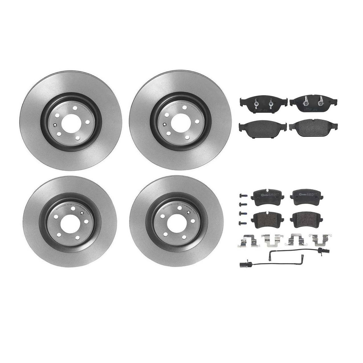 Audi Disc Brake Pad and Rotor Kit – Front and Rear (356mm/330mm) (Low-Met) 4G0615301T