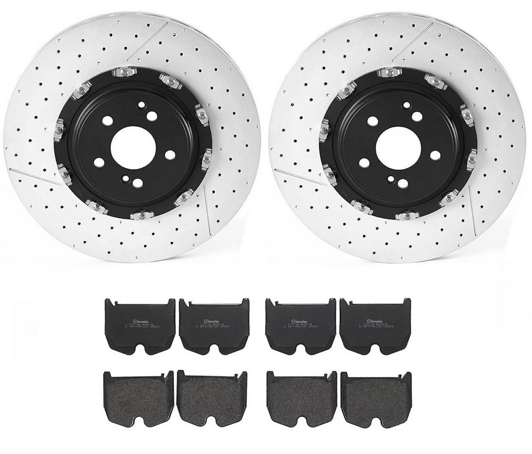 Mercedes-Benz Disc Brake Pad and Rotor Kit – Front (390mm) (Low-Met) 2304211212