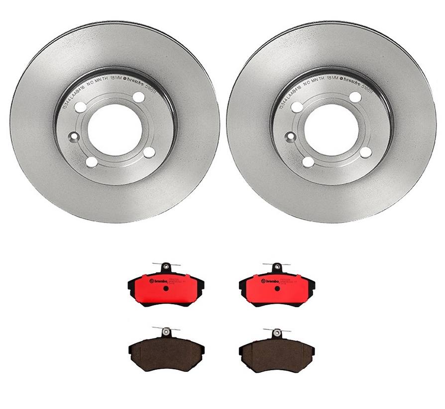 Volkswagen Disc Brake Pad and Rotor Kit – Front (256mm) (Ceramic) 6NO615301D