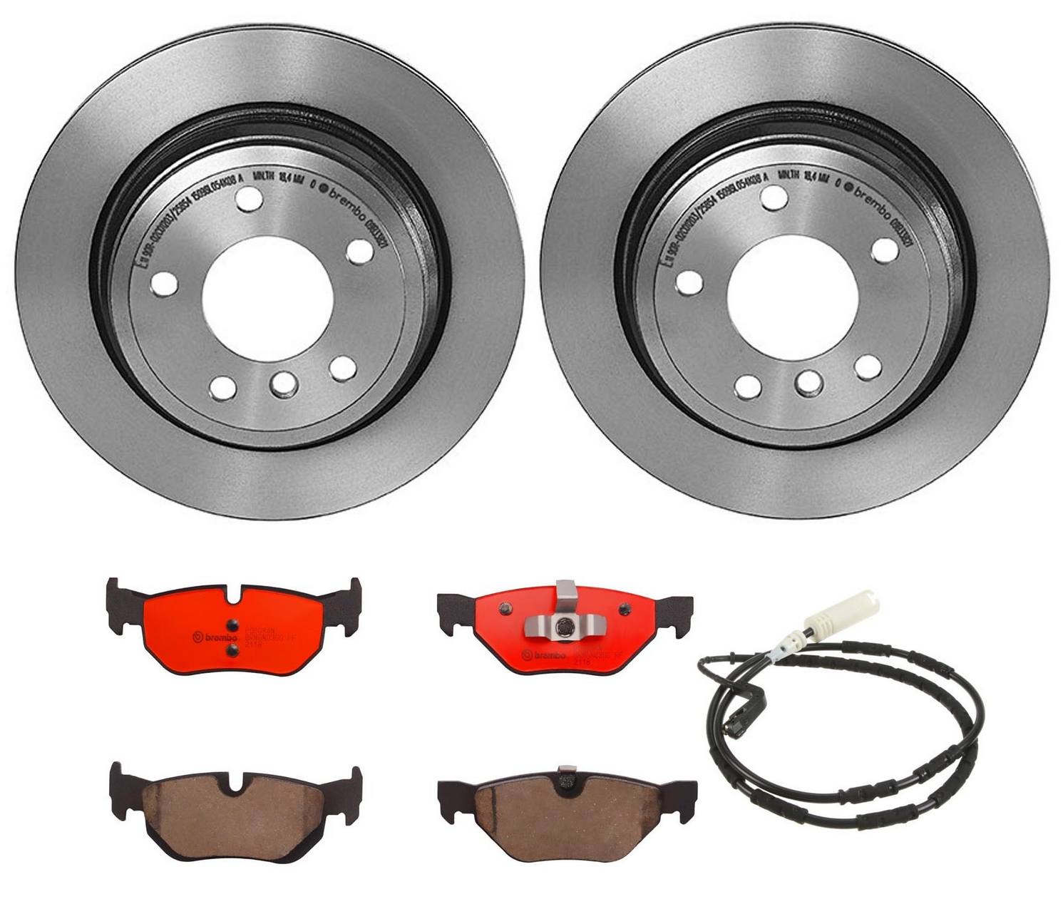 BMW Disc Brake Pad and Rotor Kit – Rear (300mm) (Ceramic) 34216864901