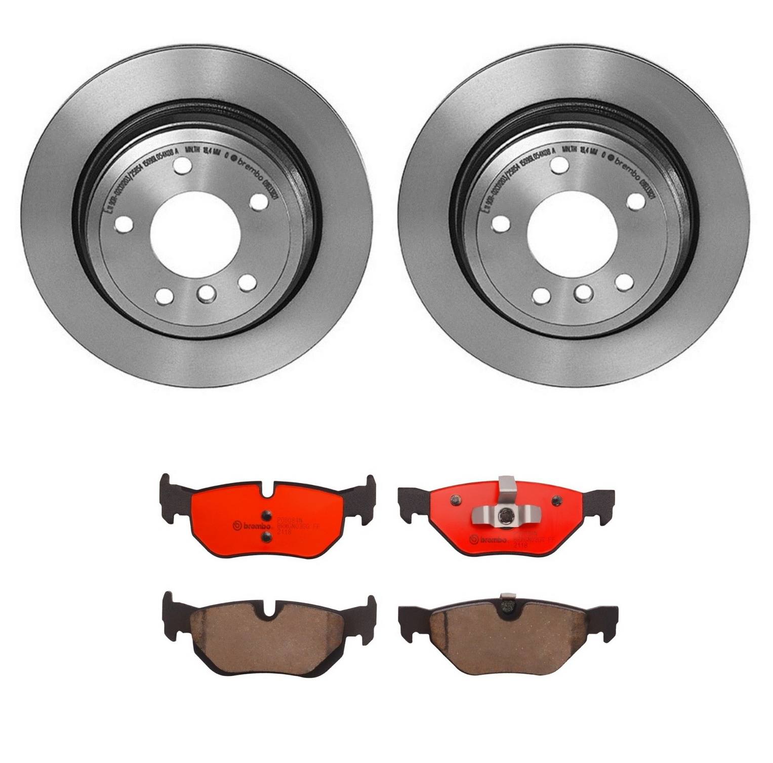 BMW Disc Brake Pad and Rotor Kit – Rear (300mm) (Ceramic) 34216864901