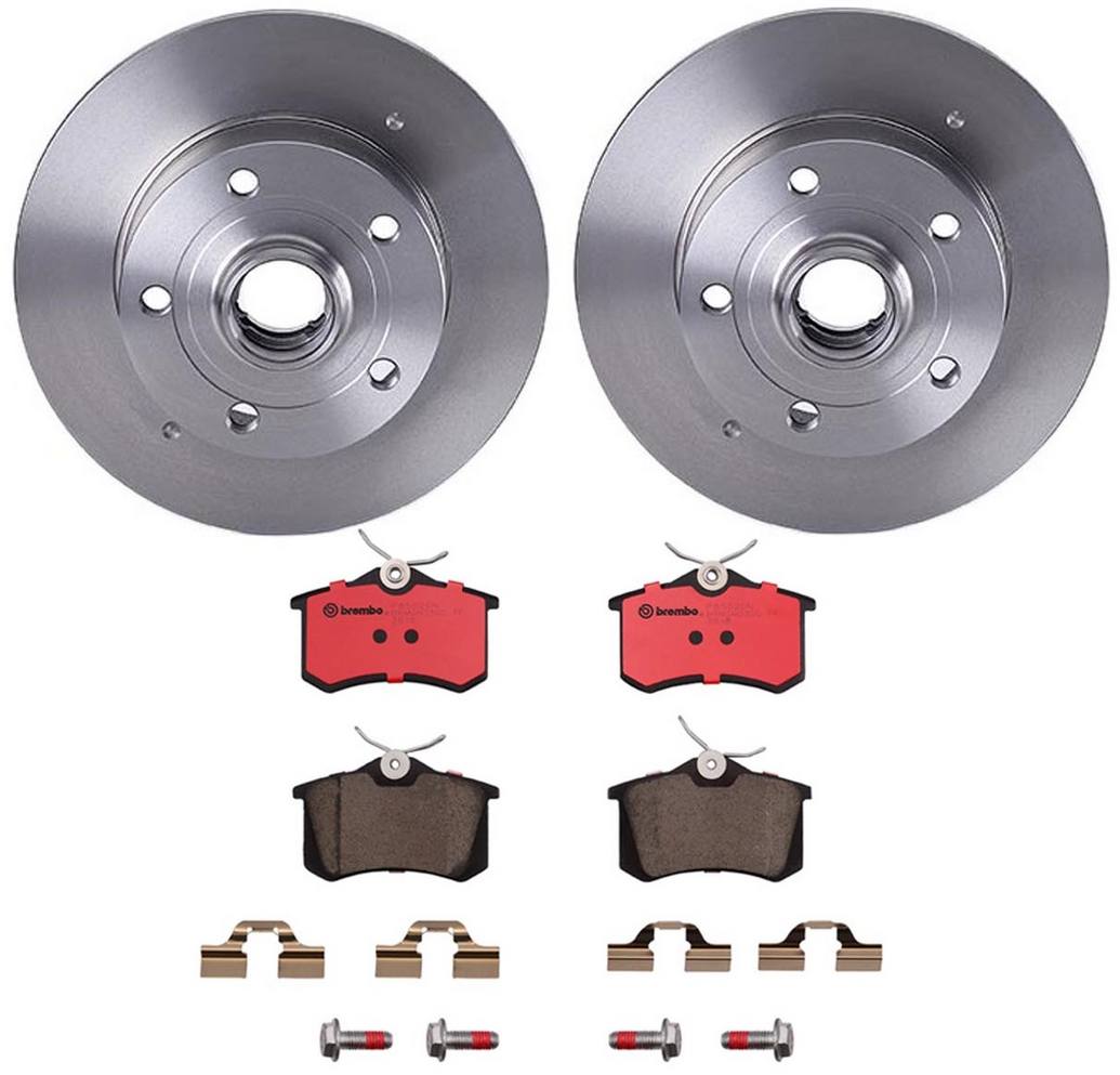 Audi Disc Brake Pad and Rotor Kit – Rear (245mm) (Ceramic) 8D0615601B