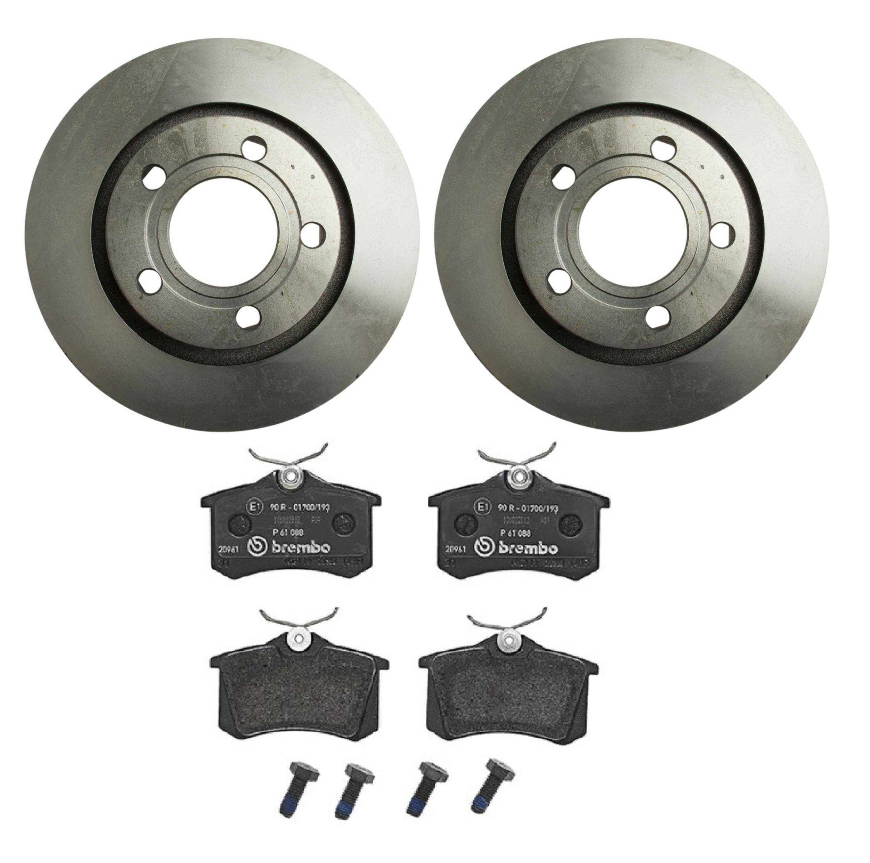 Audi Disc Brake Pad and Rotor Kit – Rear (269mm) (Low-Met) 4D0615601B