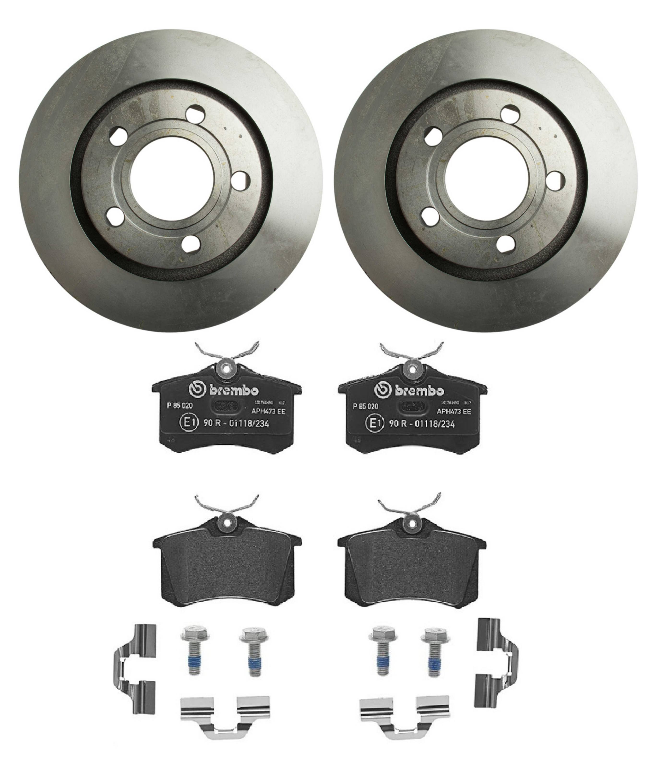 Audi Disc Brake Pad and Rotor Kit – Rear (269mm) (Low-Met) 4D0615601B