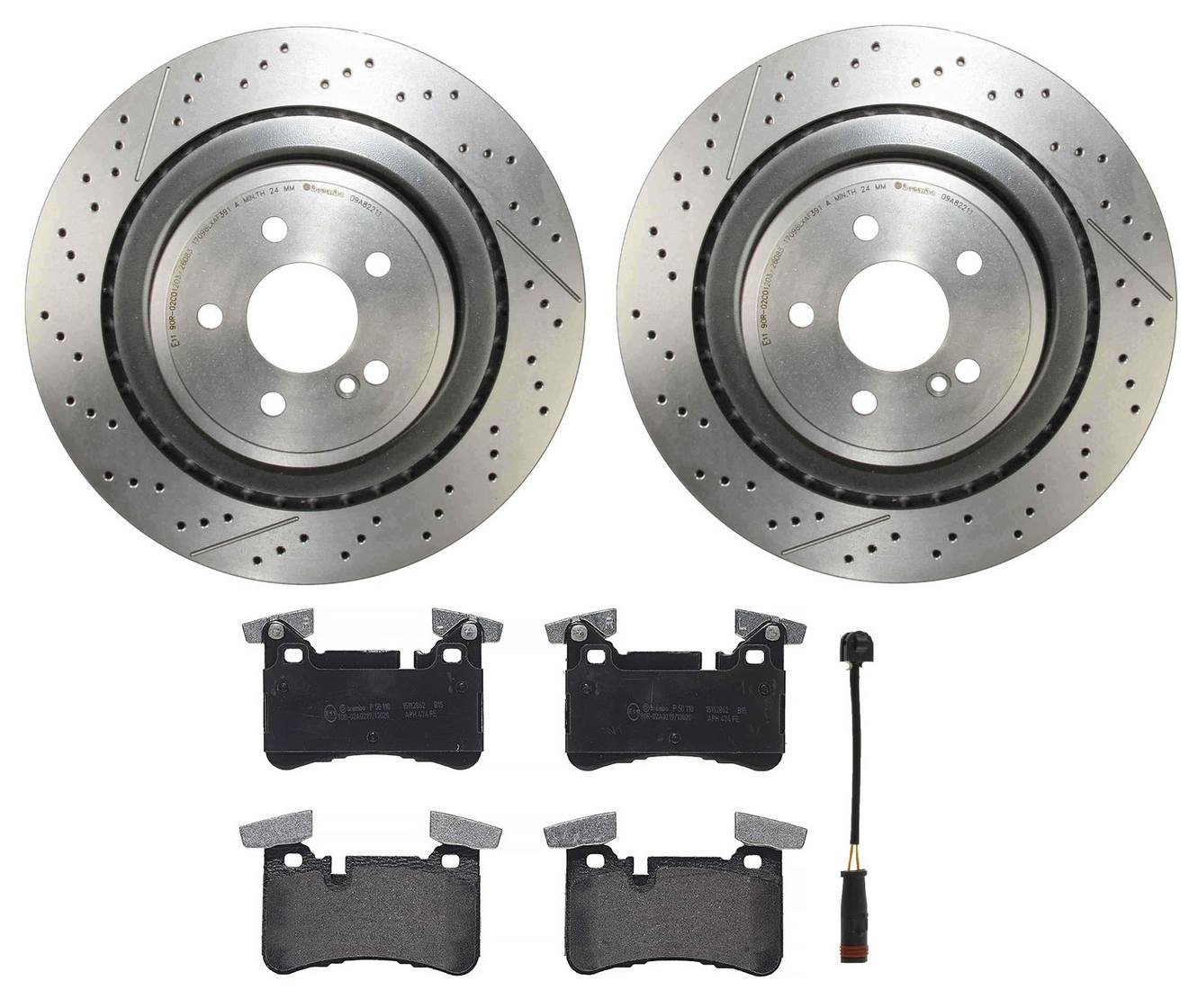 Mercedes-Benz Disc Brake Pad and Rotor Kit – Rear (360mm) (Low-Met) 2124230412