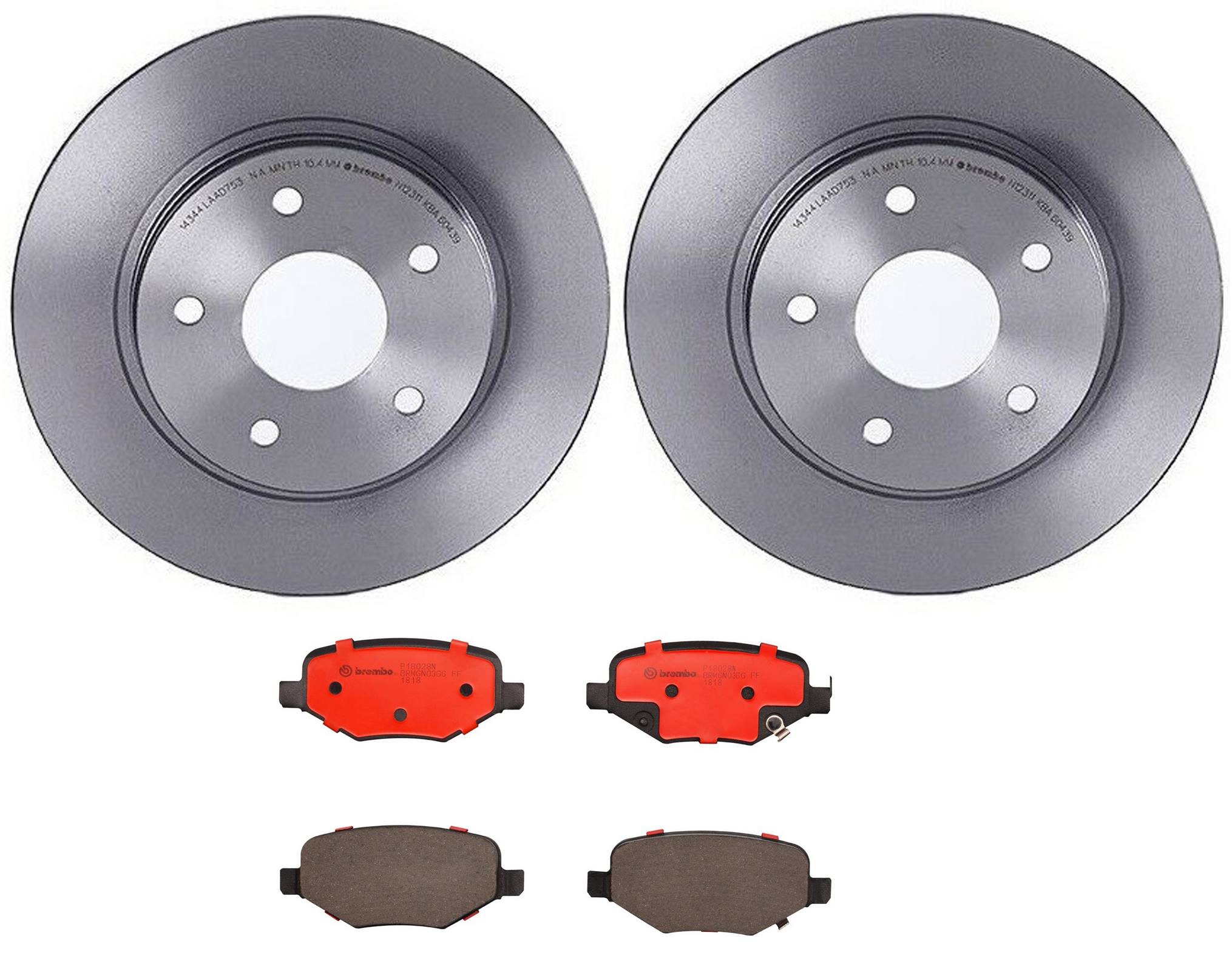 Volkswagen Disc Brake Pad and Rotor Kit – Rear (305mm) (Ceramic) 7B0615601B