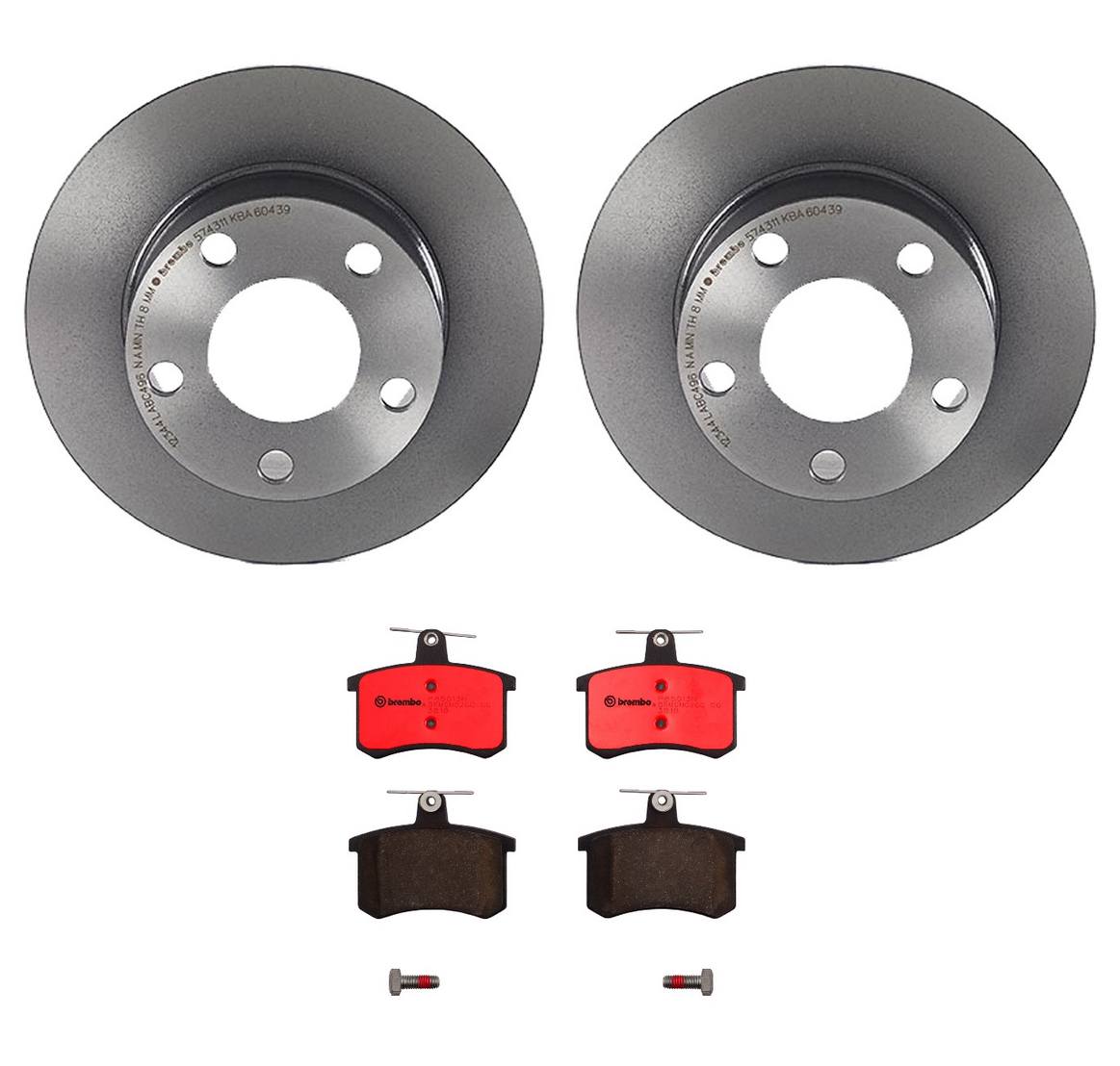 Audi Disc Brake Pad and Rotor Kit – Rear (245mm) (Ceramic) 8E0615601