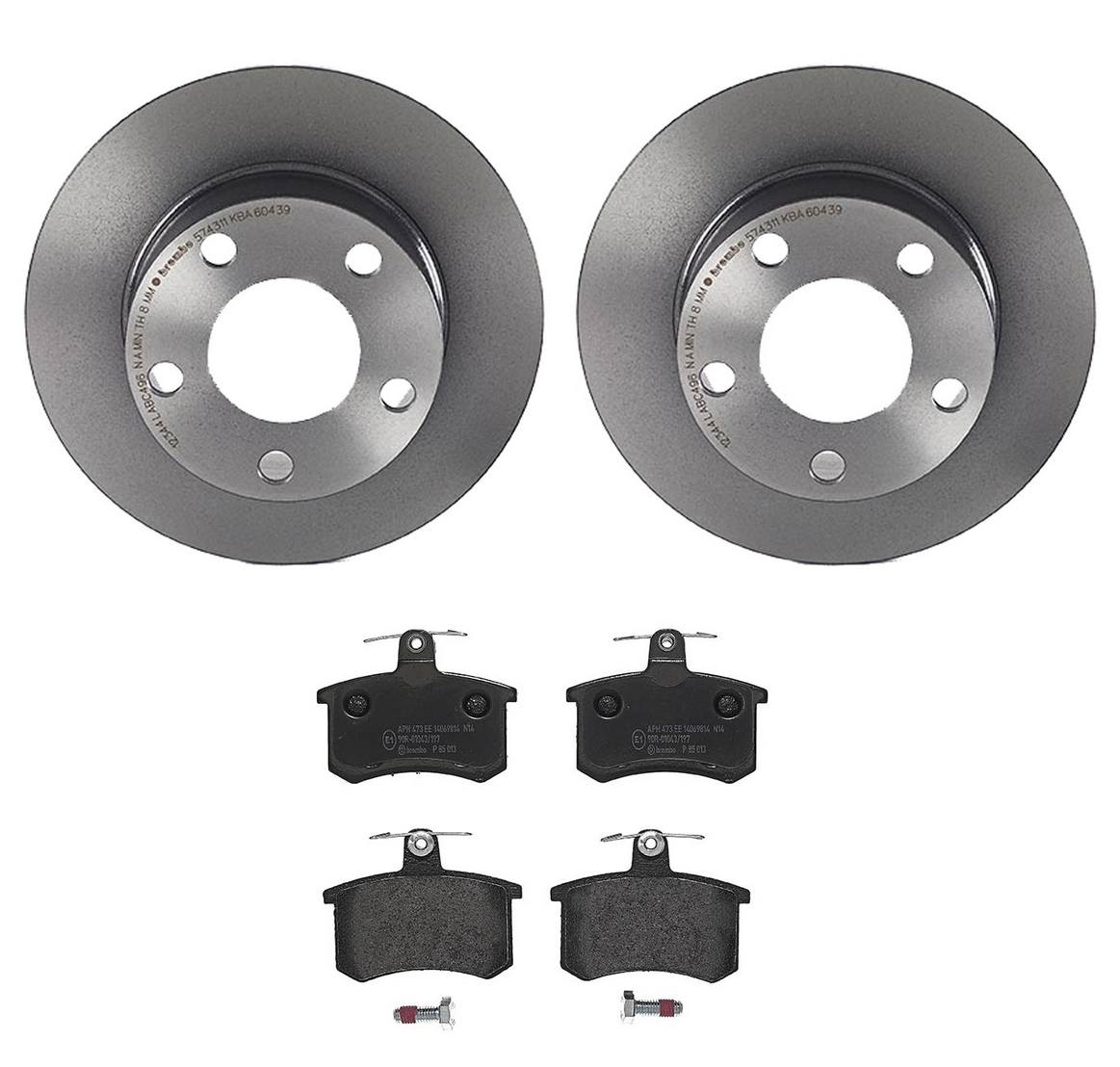 Audi Disc Brake Pad and Rotor Kit – Rear (245mm) (Low-Met) 8E0615601