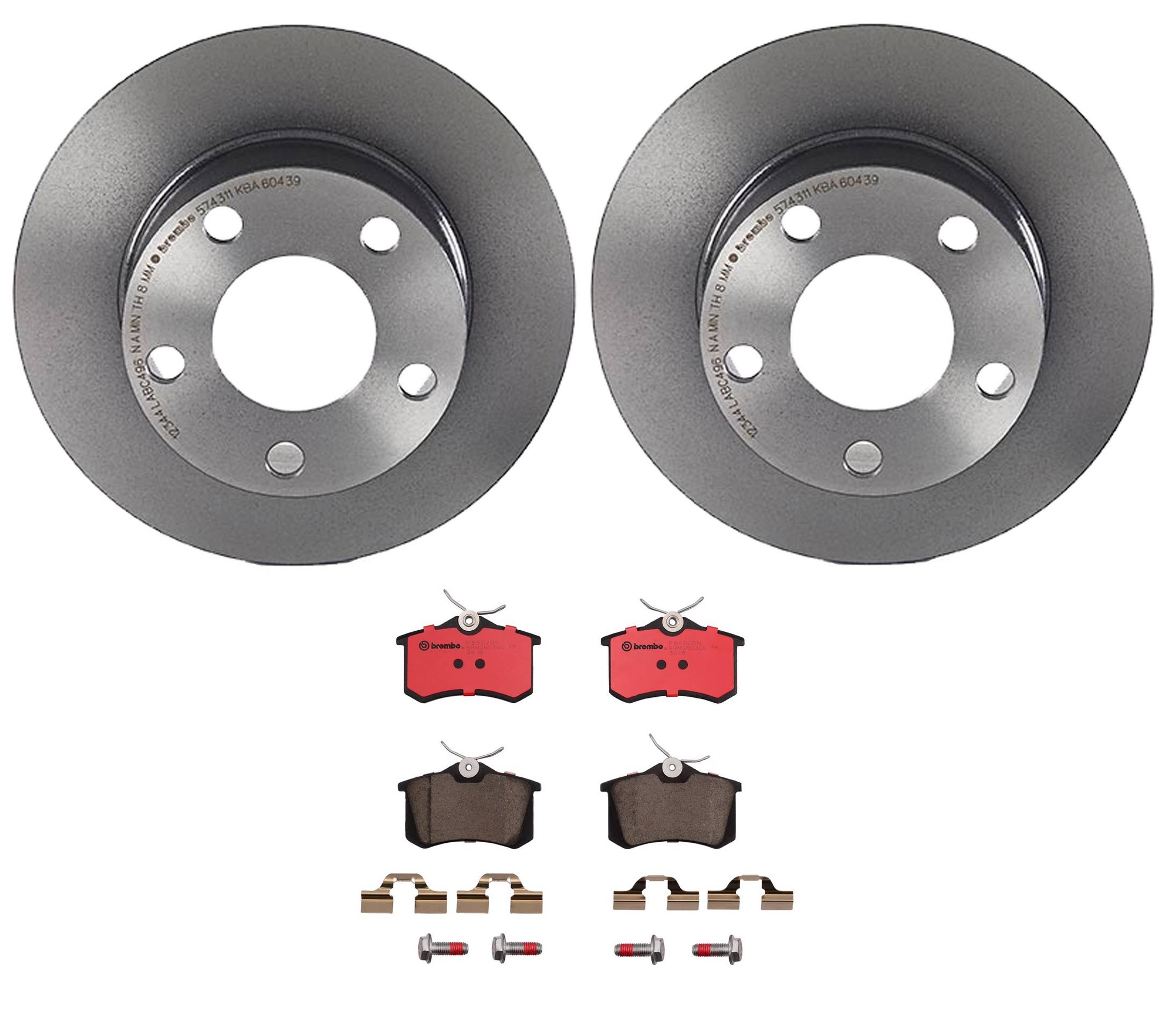 Volkswagen Disc Brake Pad and Rotor Kit – Rear (245mm) (Ceramic) 8E0615601