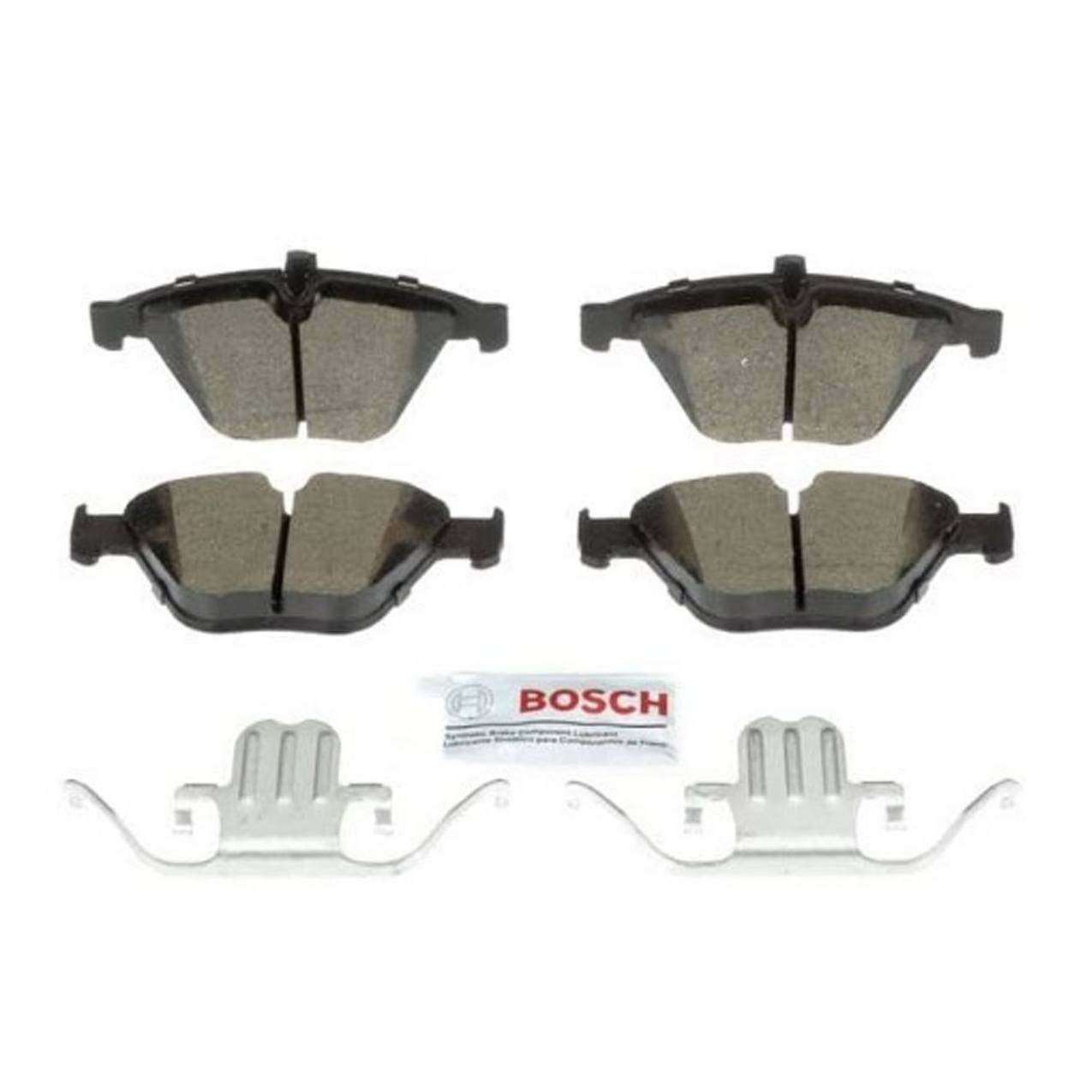 BMW Disc Brake Pad and Rotor Kit – Front (312mm) (Drilled) (Ceramic) – Bosch QuietCast 34116855692