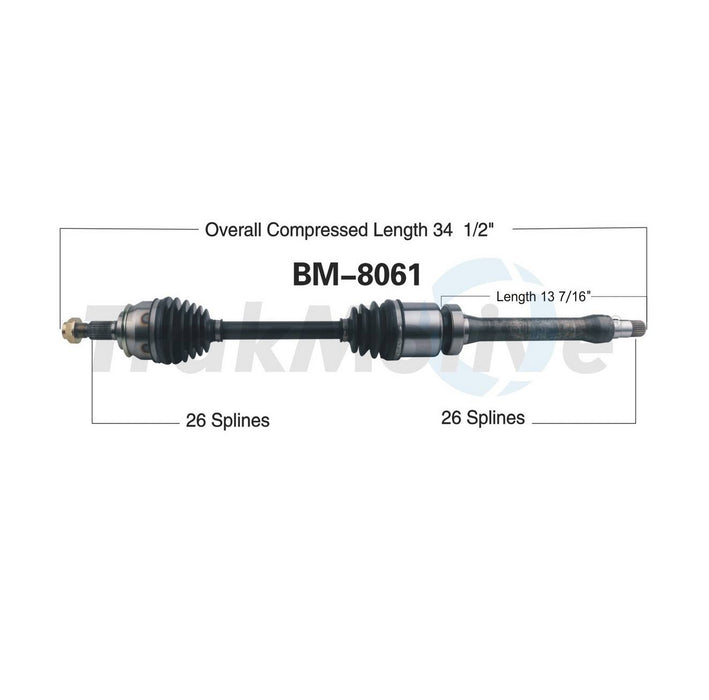 Mini CV Axle Shaft – Front Passenger Side – Aftermarket BM8061
