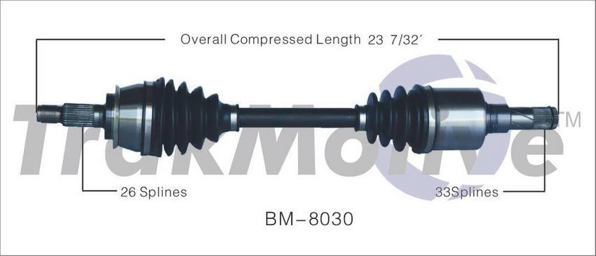 Mini CV Axle Shaft – Front Driver Side – Aftermarket BM8030