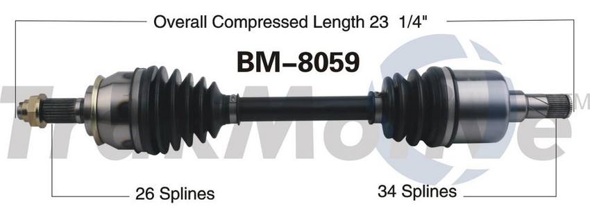 Mini CV Axle Shaft – Front Driver Side – Aftermarket BM8059