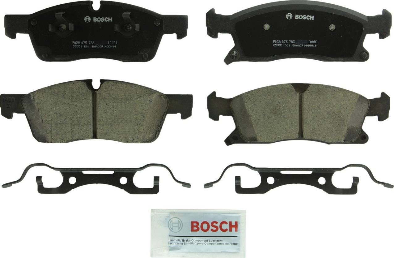 Mercedes-Benz Disc Brake Pad and Rotor Kit – Front (330mm) (Drilled) (Ceramic) – Bosch QuietCast 1664211300