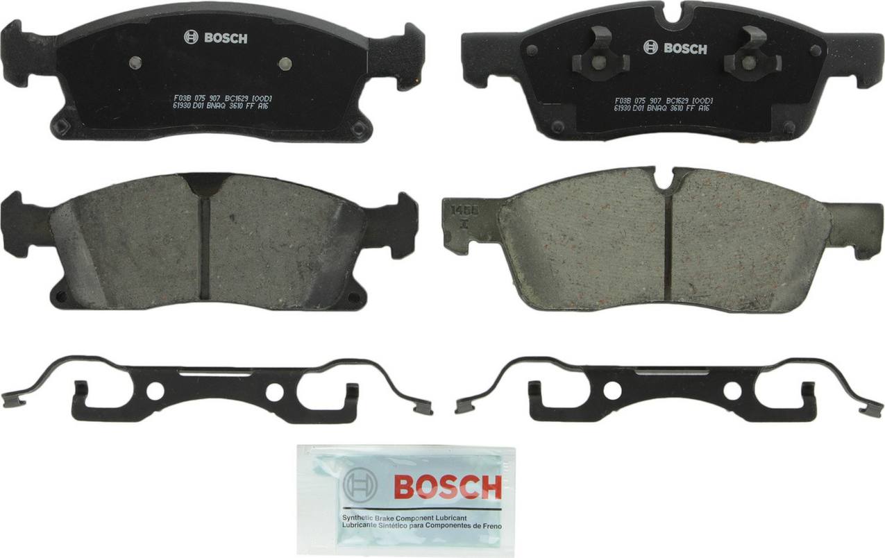 Mercedes-Benz Disc Brake Pad and Rotor Kit – Front (330mm) (Drilled) (Ceramic) – Bosch QuietCast 1664211300