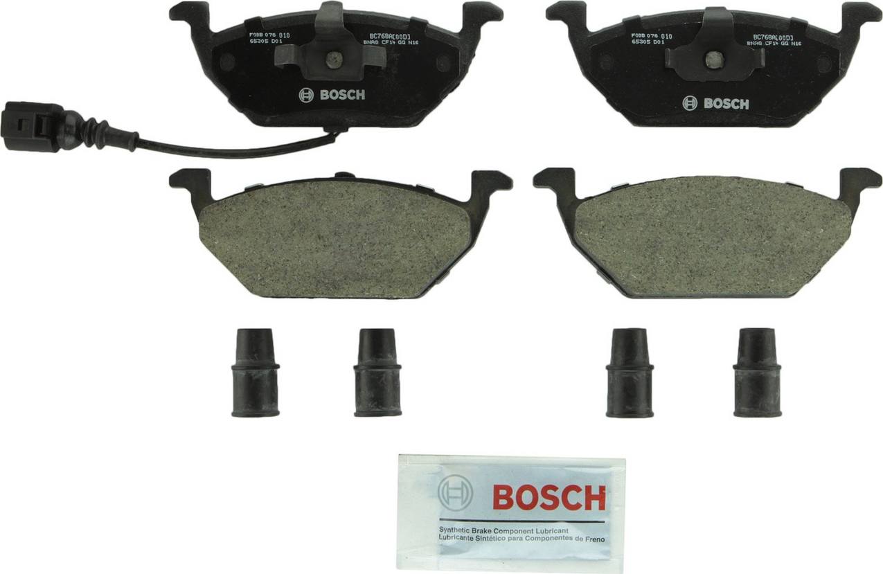 Volkswagen Disc Brake Pad and Rotor Kit – Front (280mm) (Drilled) (Ceramic) – Bosch QuietCast 1J0615301P