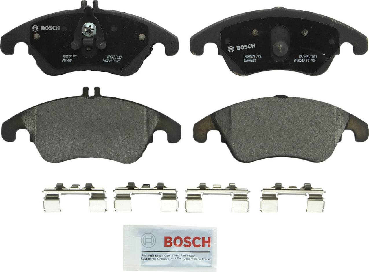 Mercedes-Benz Disc Brake Pad and Rotor Kit – Front (295mm) (Drilled) (Semi-Metallic) – Bosch QuietCast 2124211312