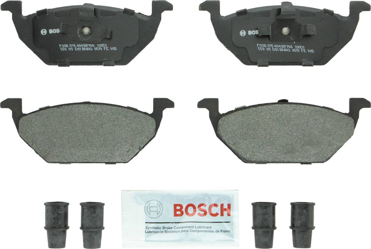 Volkswagen Disc Brake Pad and Rotor Kit – Front (280mm) (Drilled) (Semi-Metallic) – Bosch QuietCast 1J0615301P