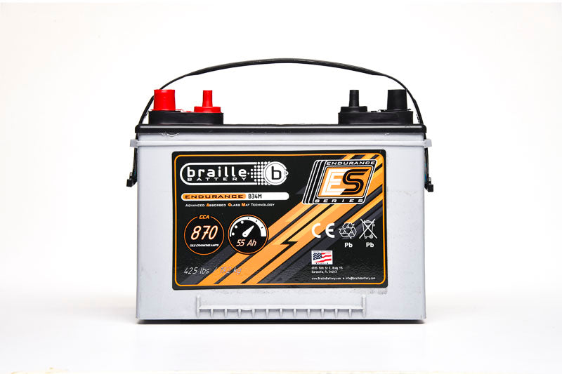 Braille Battery 34M Marine Endurance AGM Battery 870 CCA - B34M
